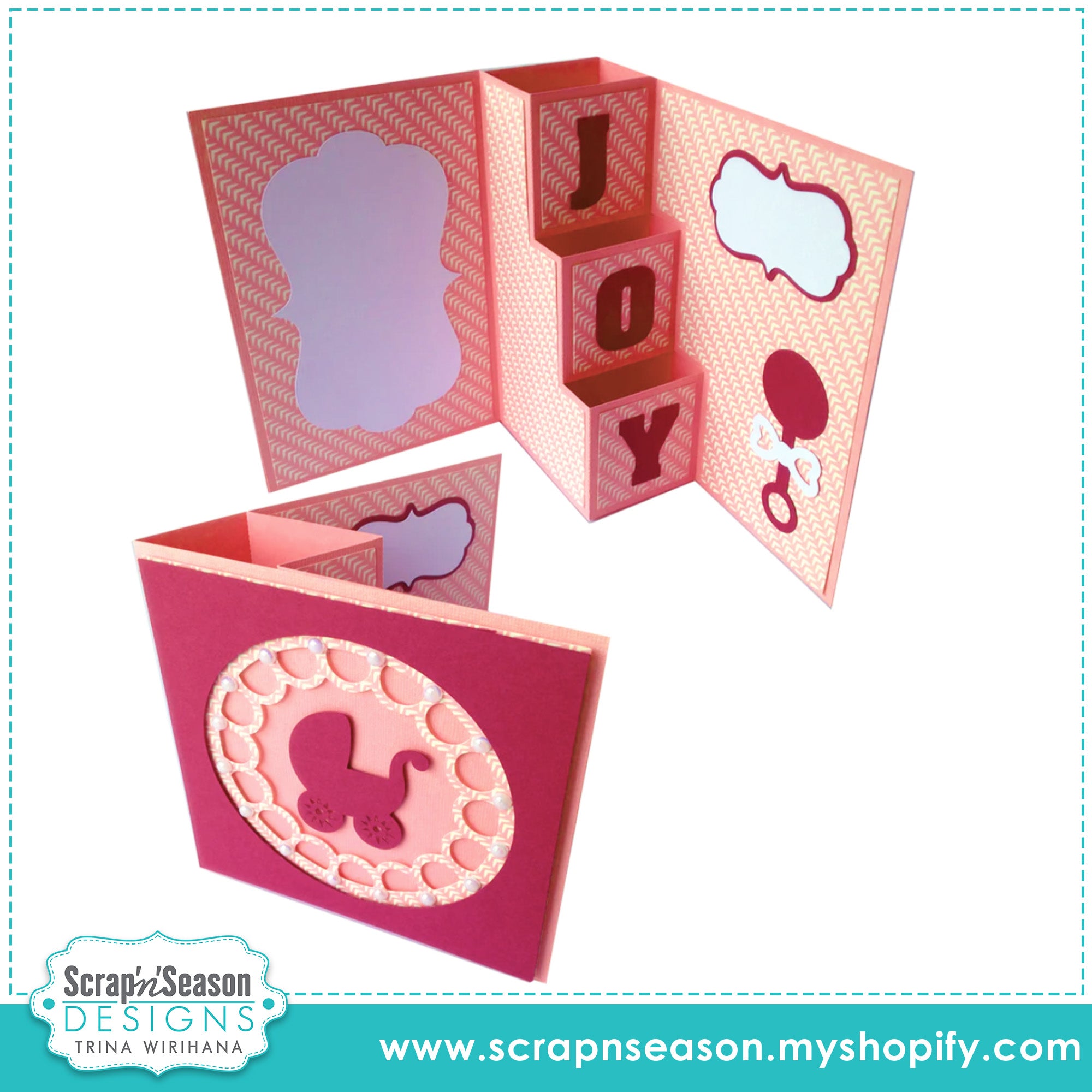DL - Fancy Fold 4 - 3 Step Stair Card
