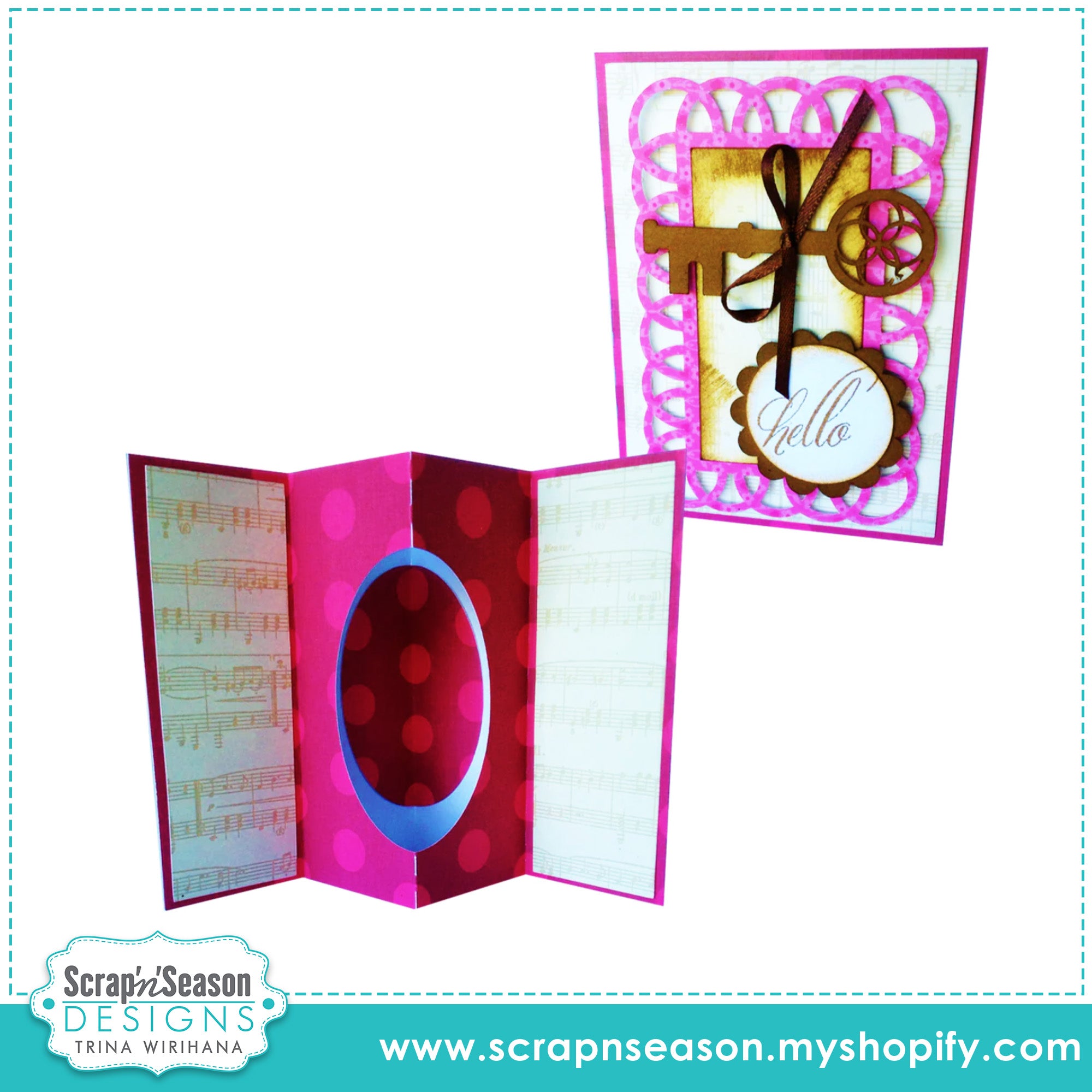 DL - Fancy Fold 16 - Window Centre Card
