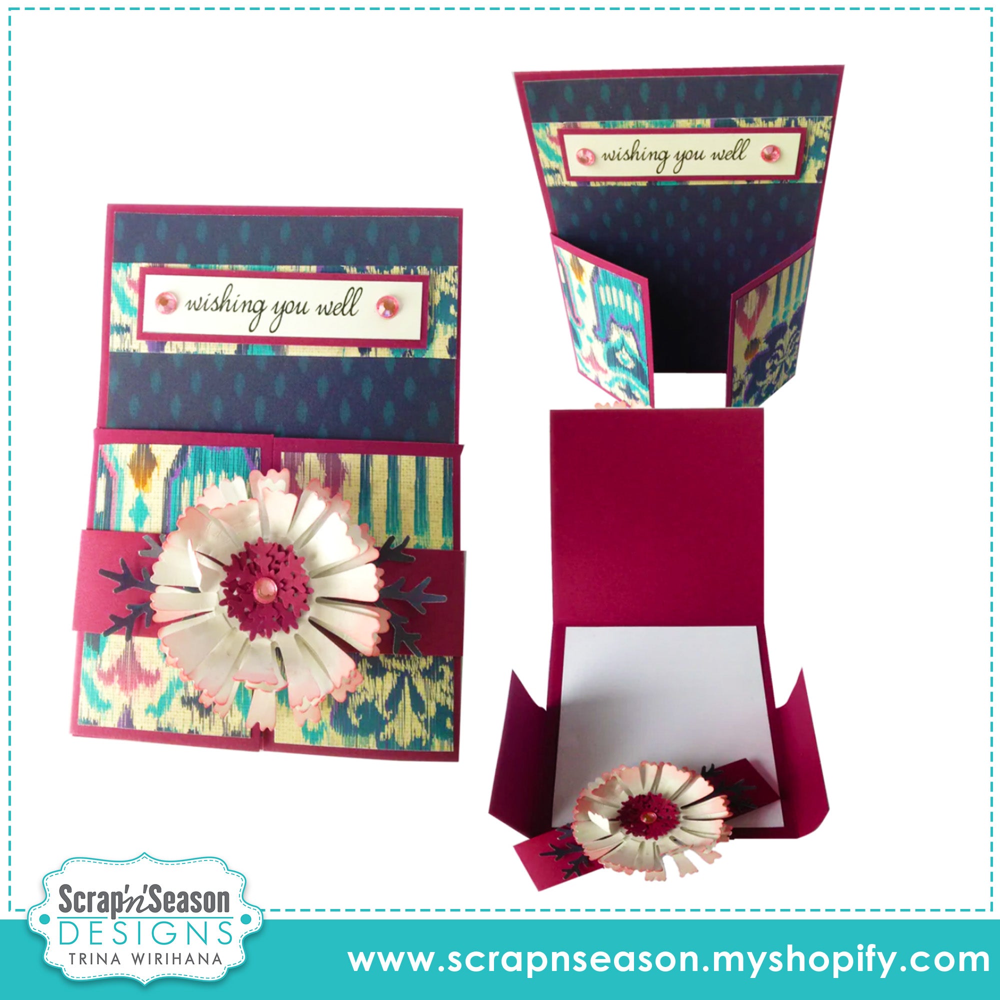 DL - Fancy Fold 17 - Belly Band Flap Card