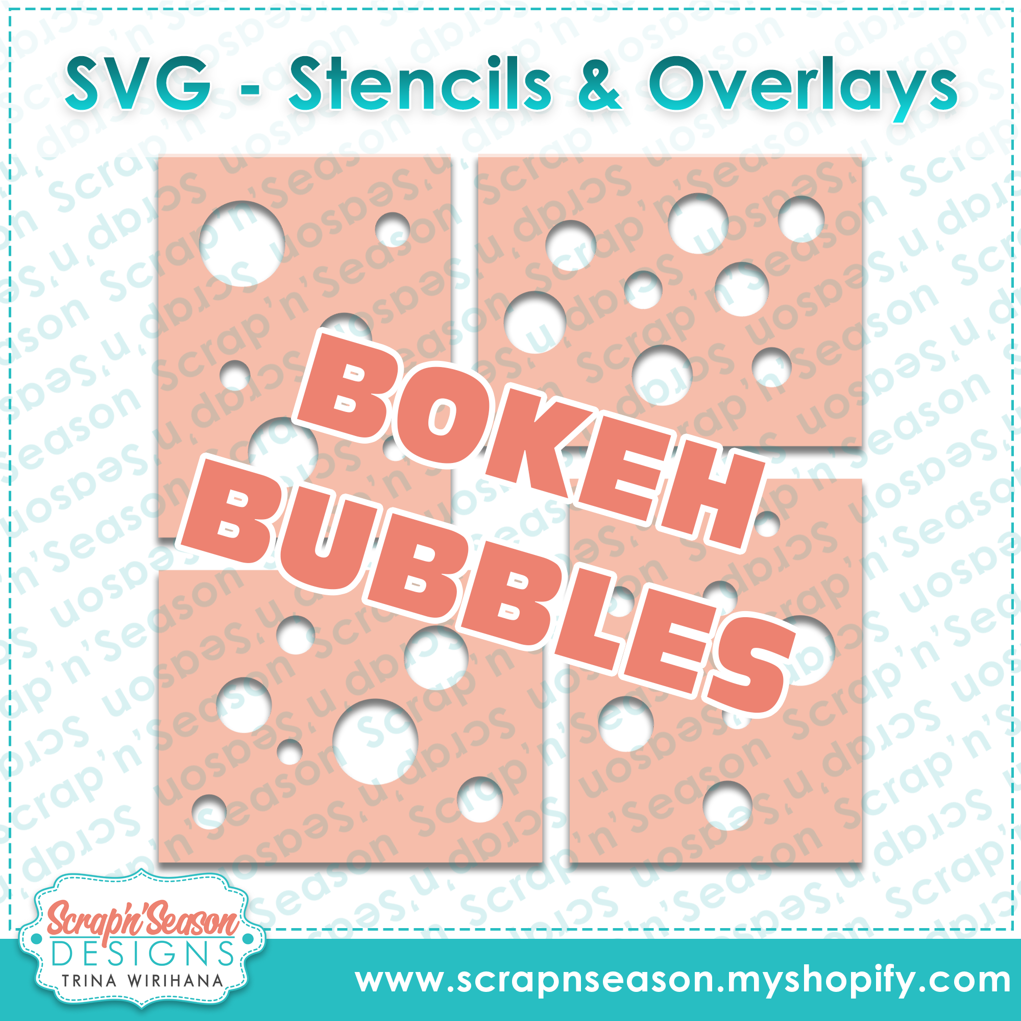 Digital Download - A2 Layered Stencils - Bokeh Bubbles