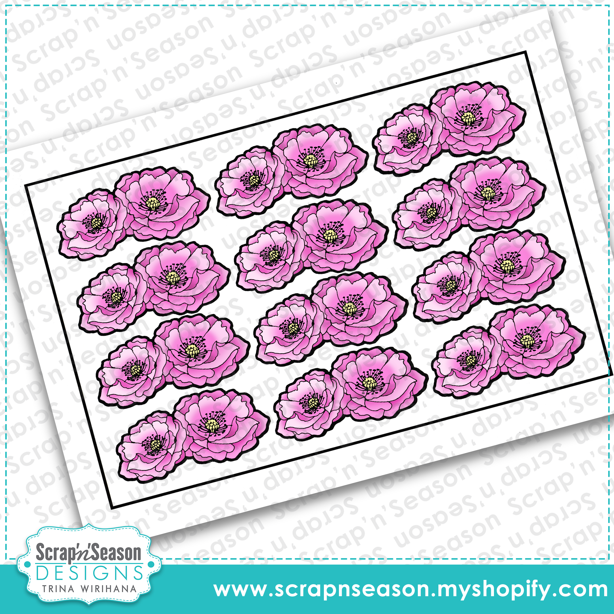 DL - Print and Cut Floral Sheets (PDF)