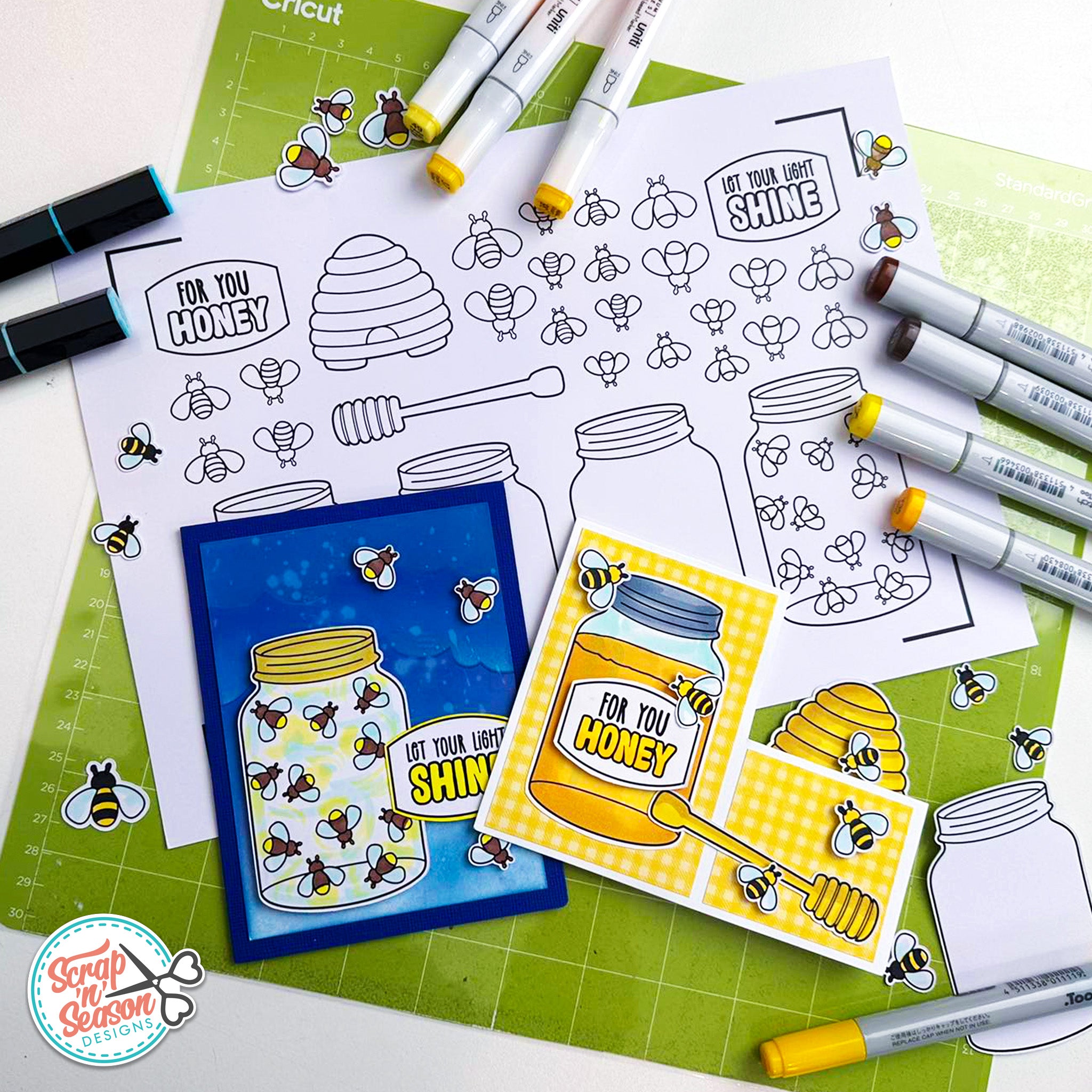 DL - Print, Cut, and Colour - Jar of Honey