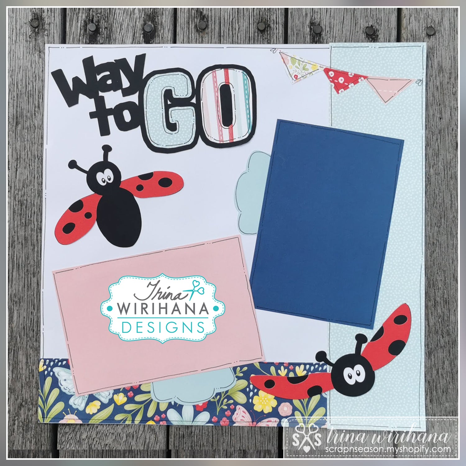 DL Scrapbook Workshop - Stitched Together Ladybug Titles (SVG)