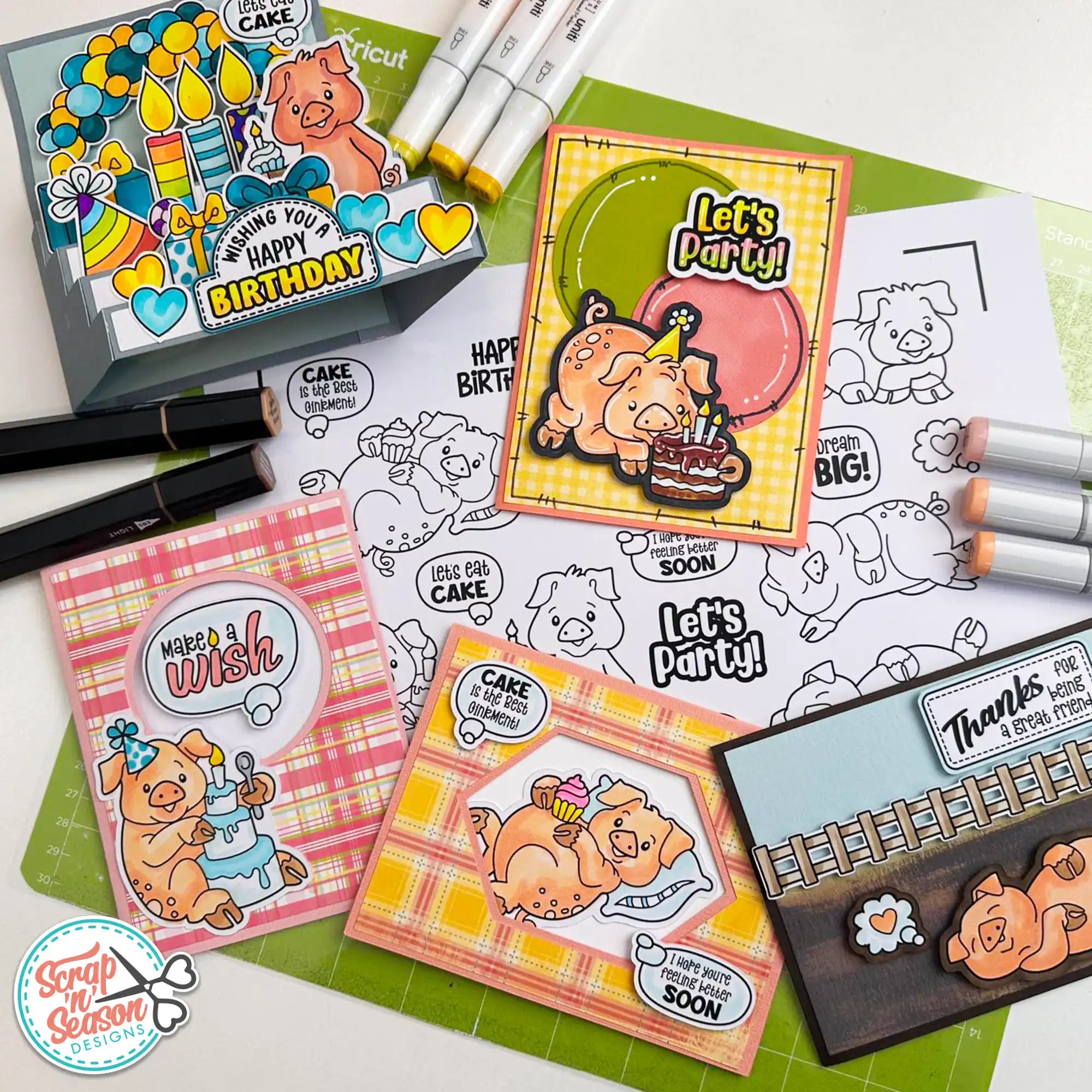 DL Print and Cut - Little Piggies