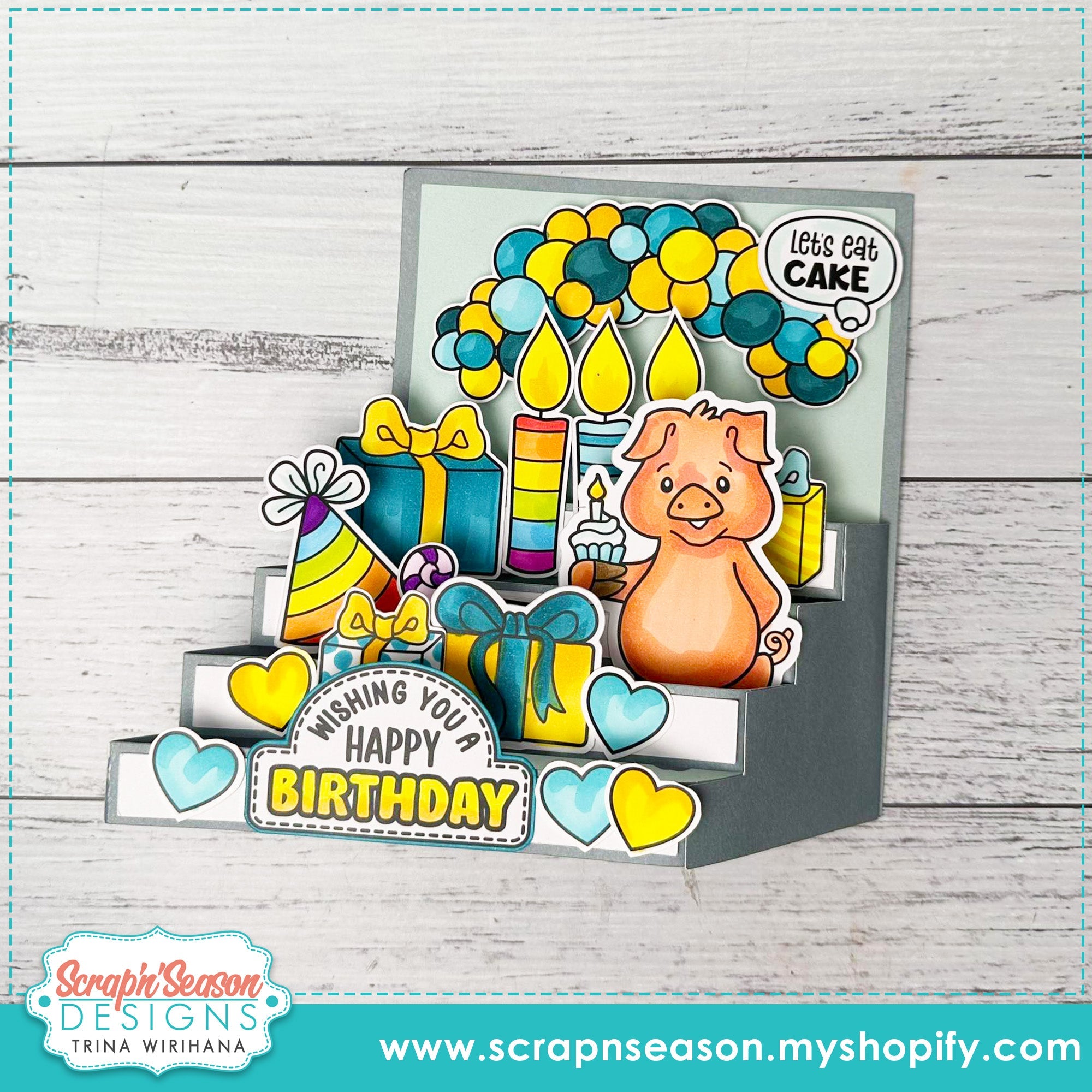 DL - 168. Four Step Box Card