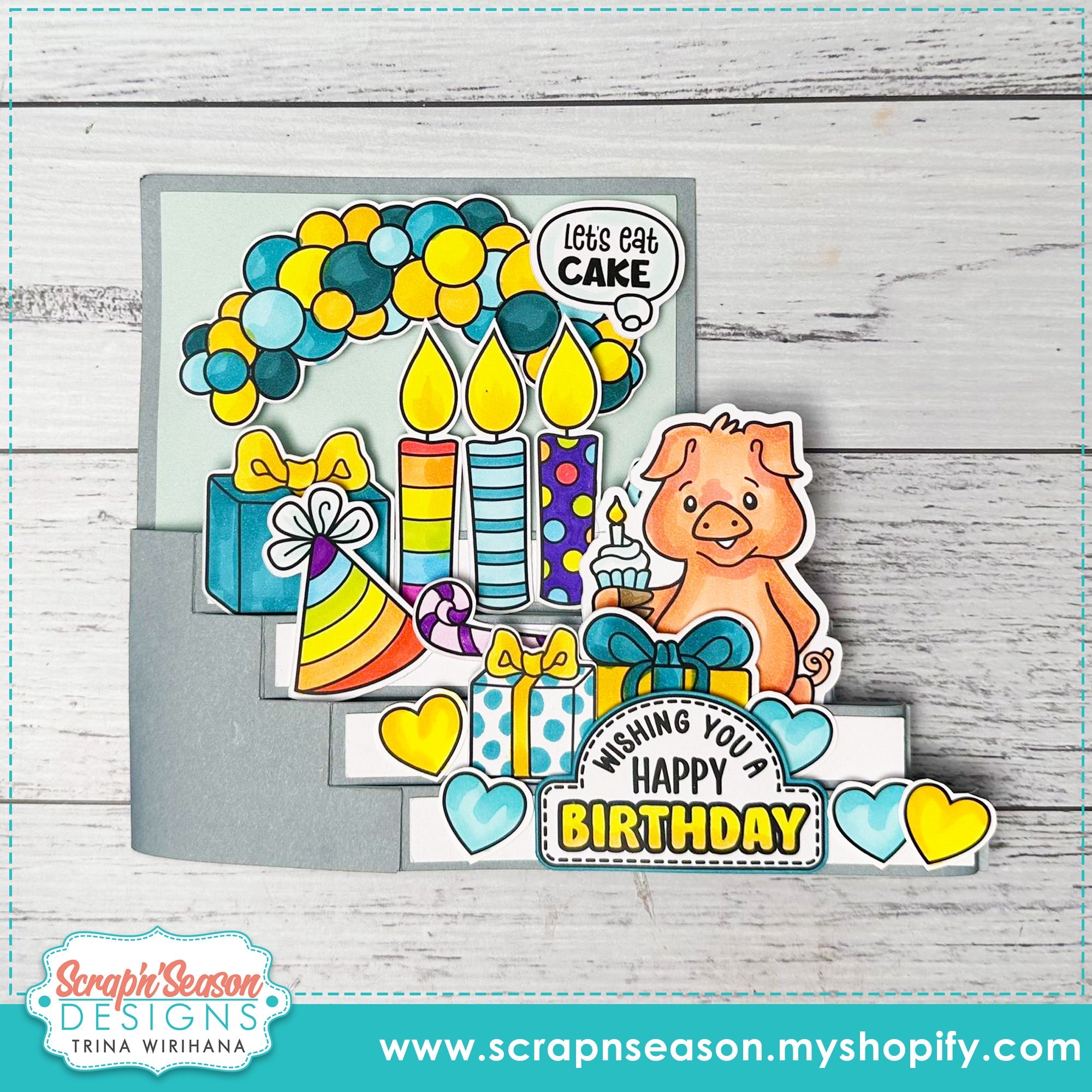 DL - 168. Four Step Box Card