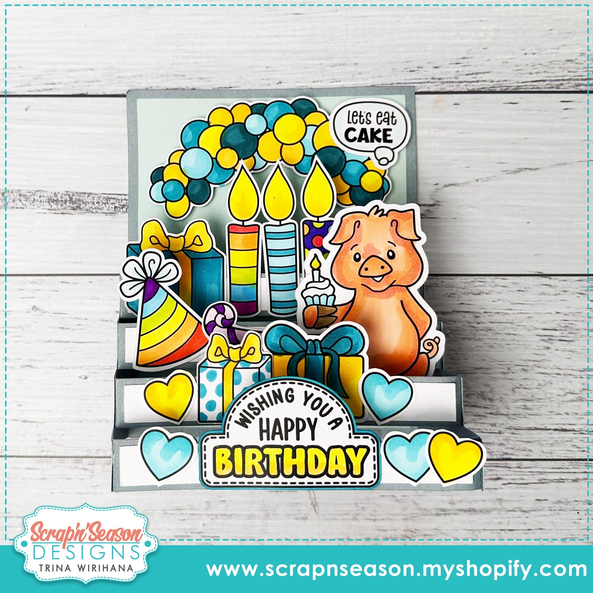 DL - 168. Four Step Box Card