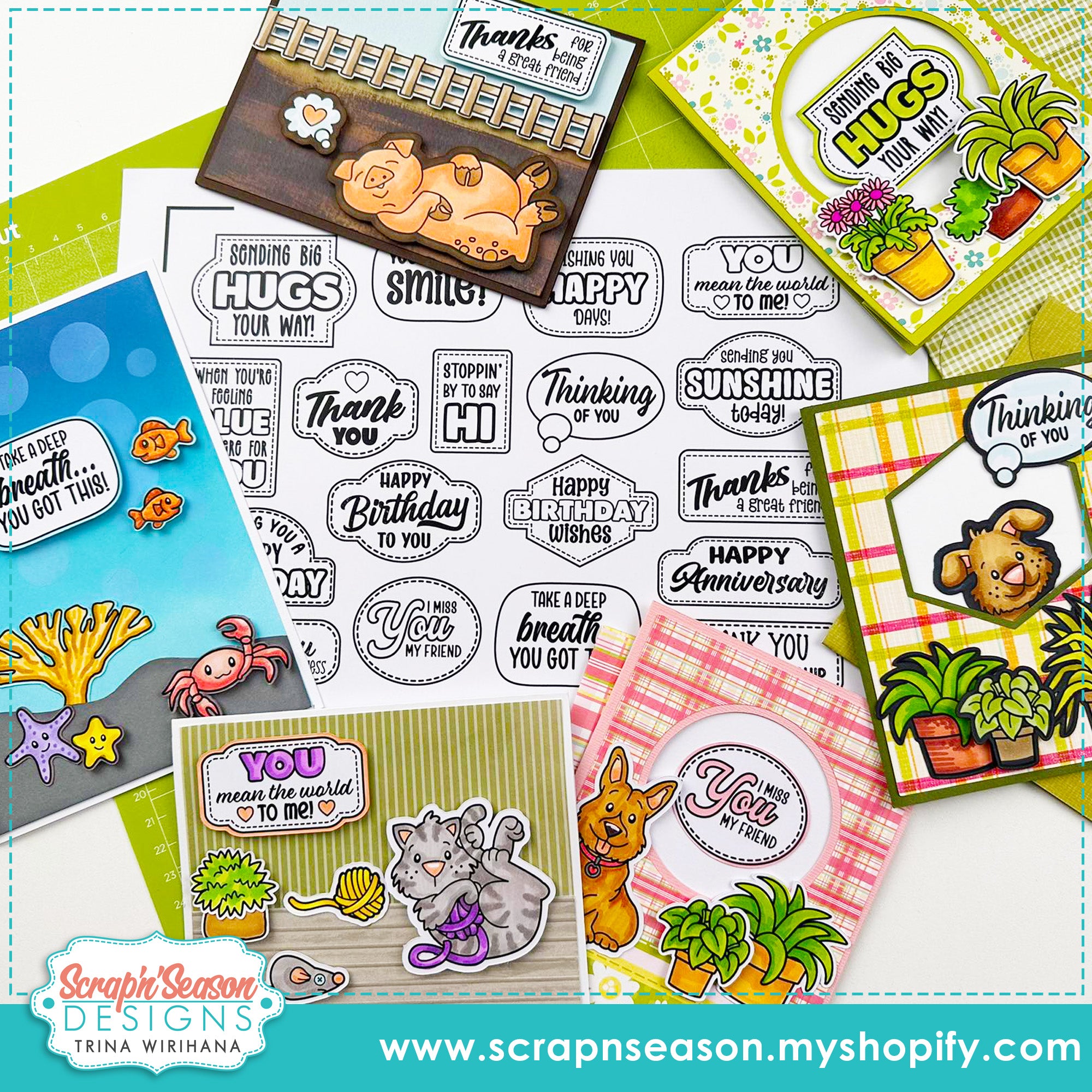 Print, Cut, and Colour - Greetings Collection 1