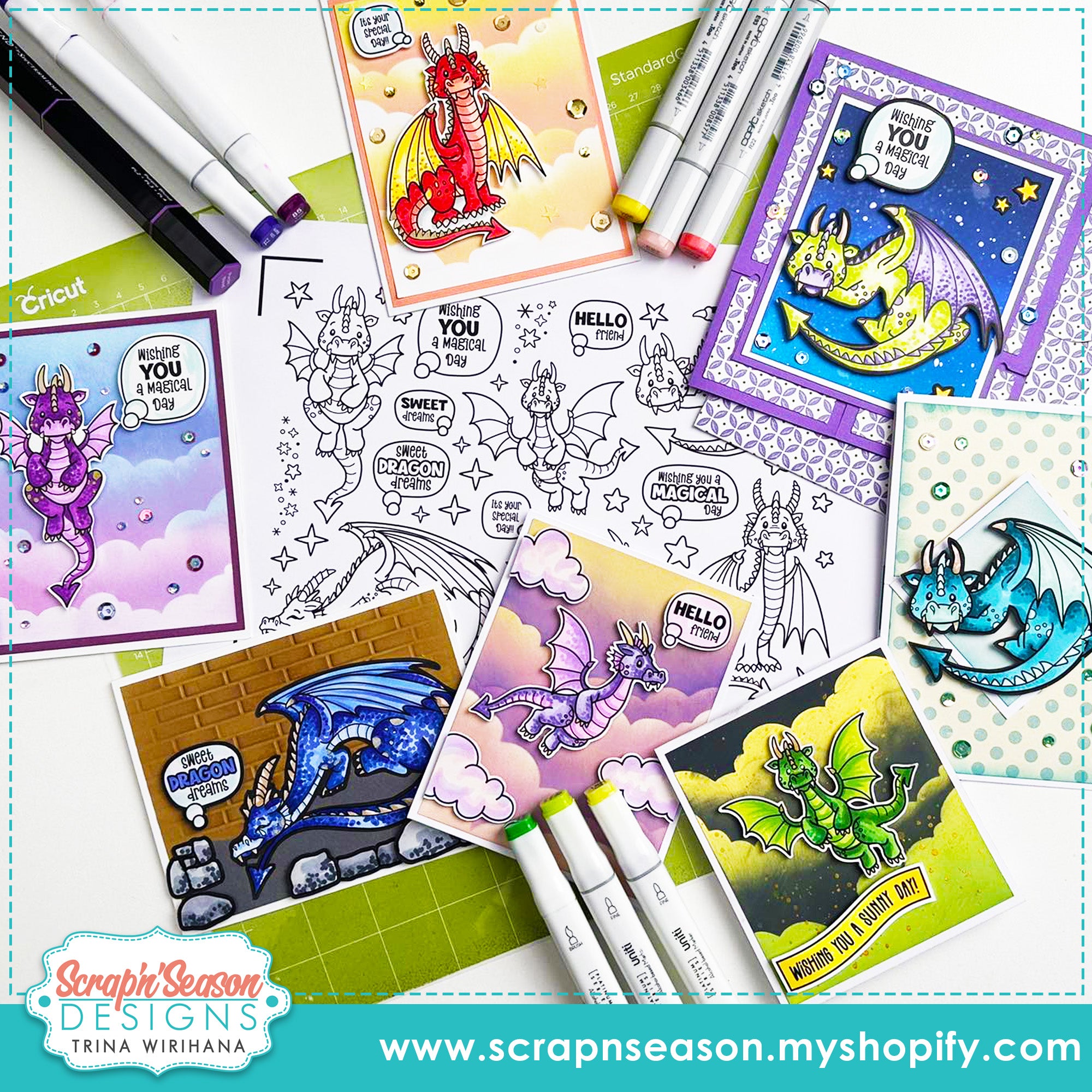 DL - Print, Cut, and Colour - Dragon Dreaming