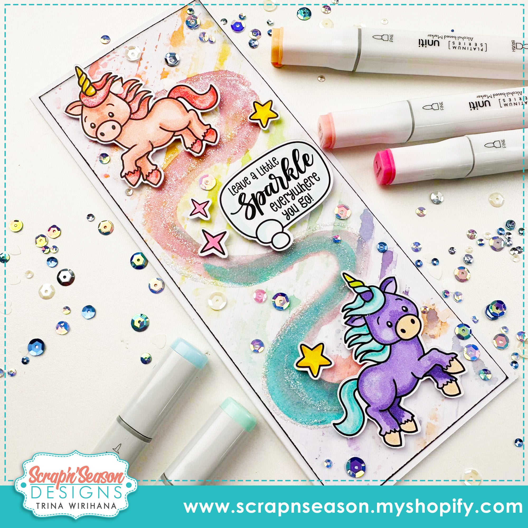 DL - Print, Cut, and Colour - Unicorn Dreams