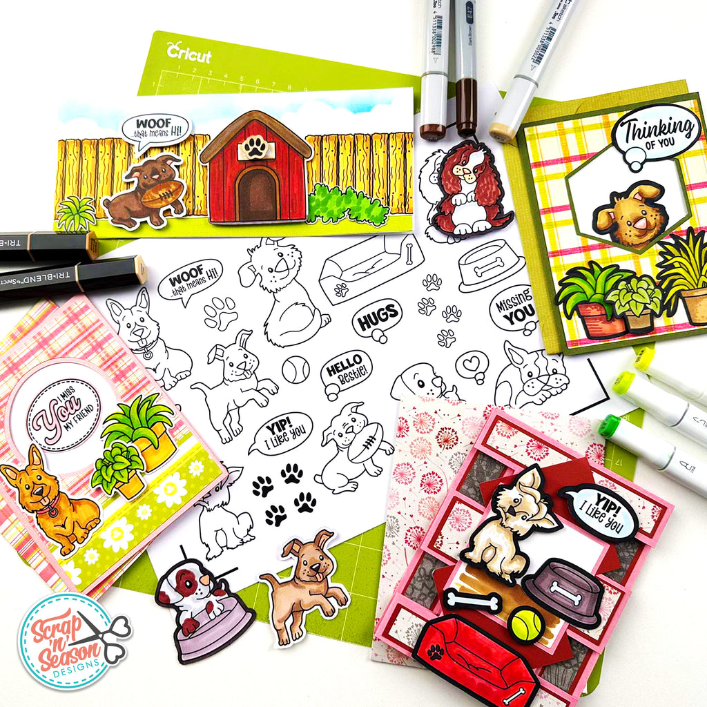 Print, Cut, and Colour - Perfect Puppies