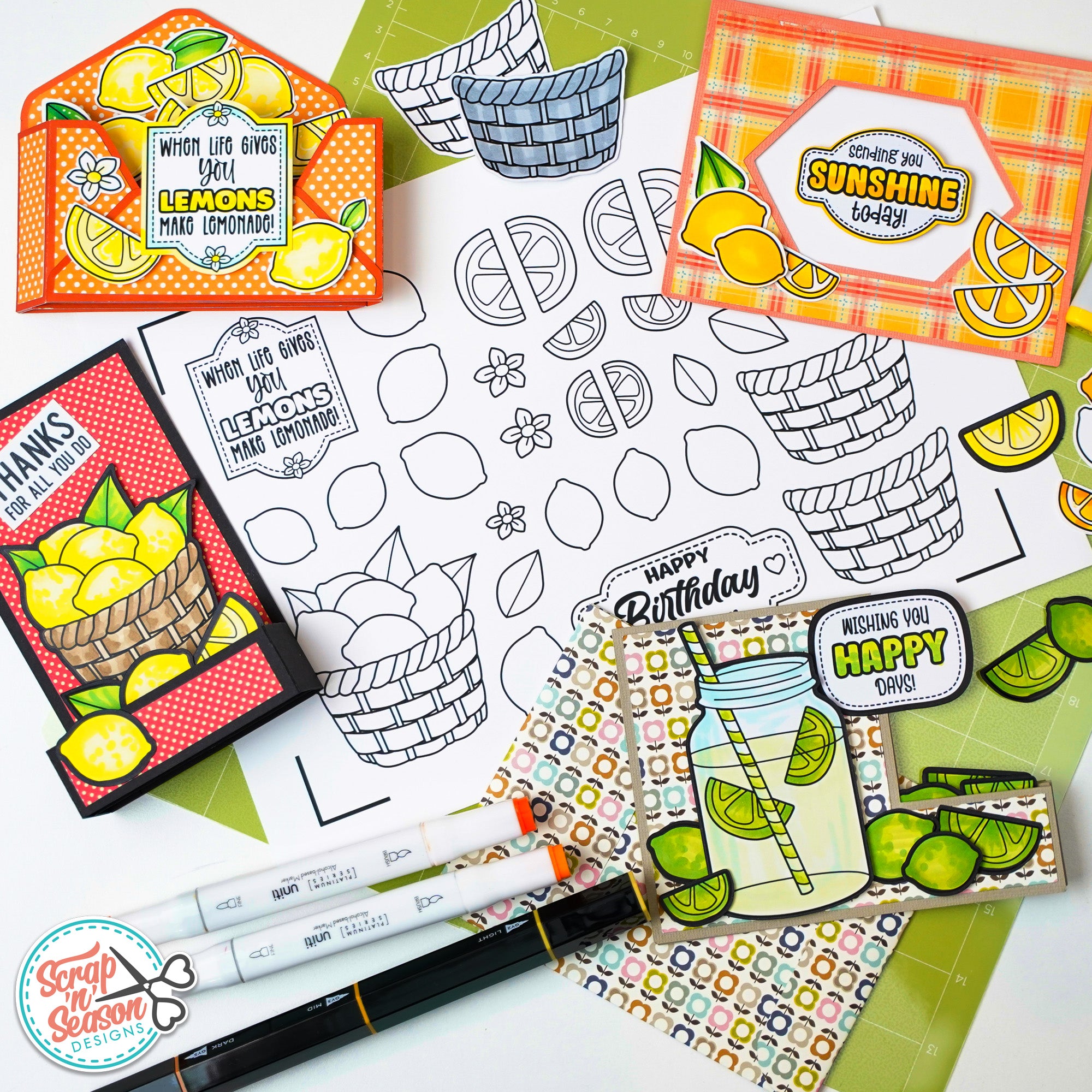 Print, Cut, and Colour - Lemon Basket
