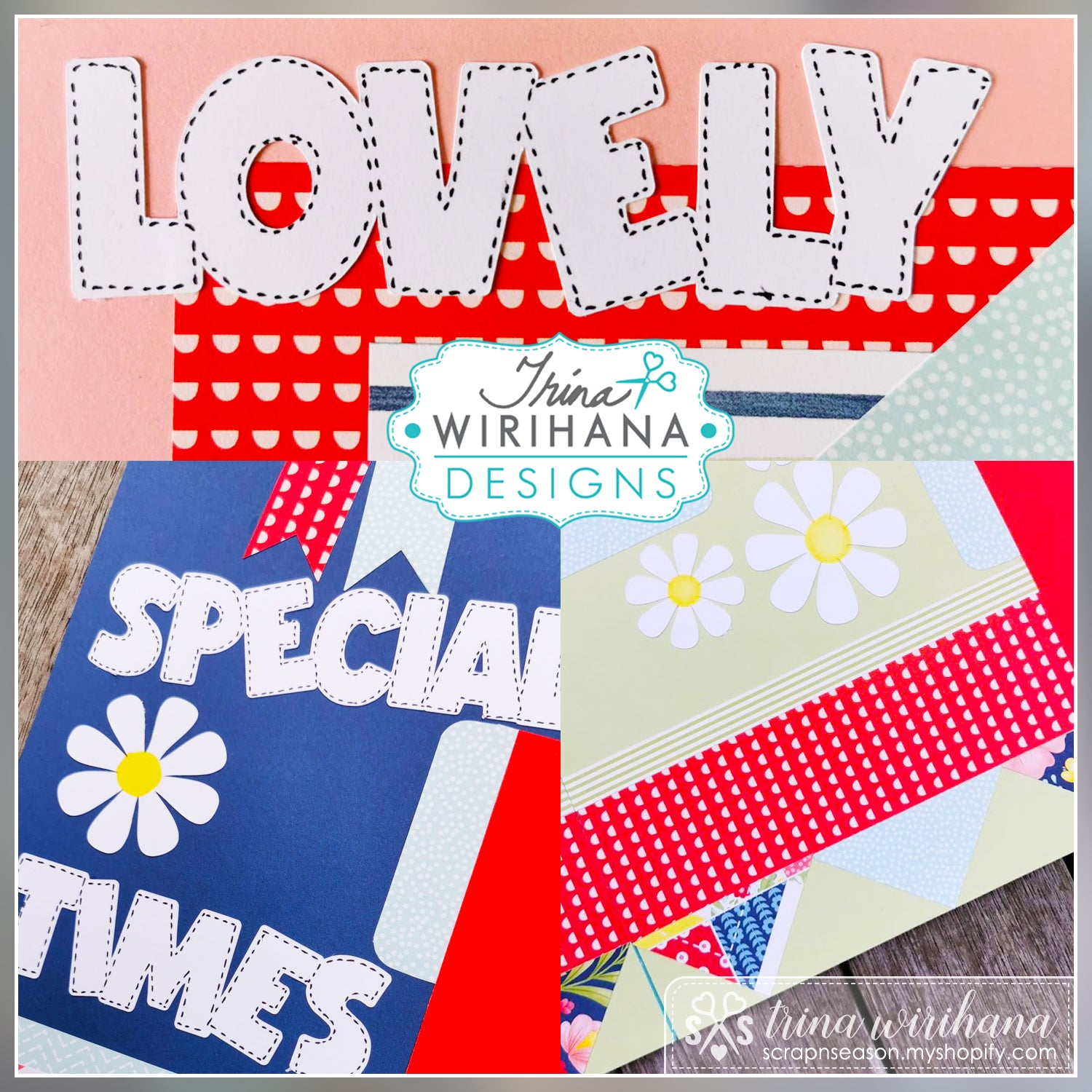 DL Scrapbook Workshop - Stitched Together Quilted Titles (SVG)
