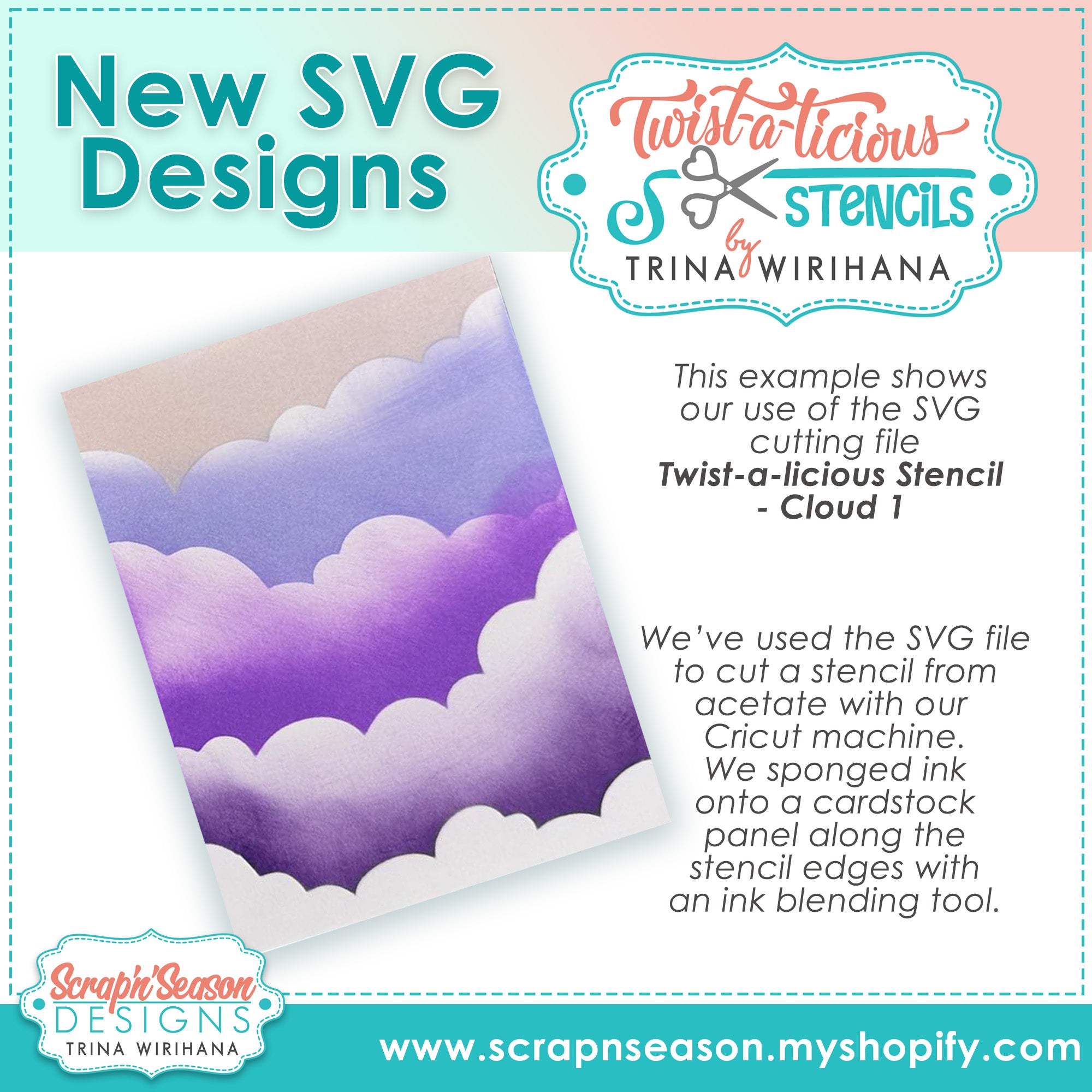 Twist-a-licious Stencil - Cloud 1