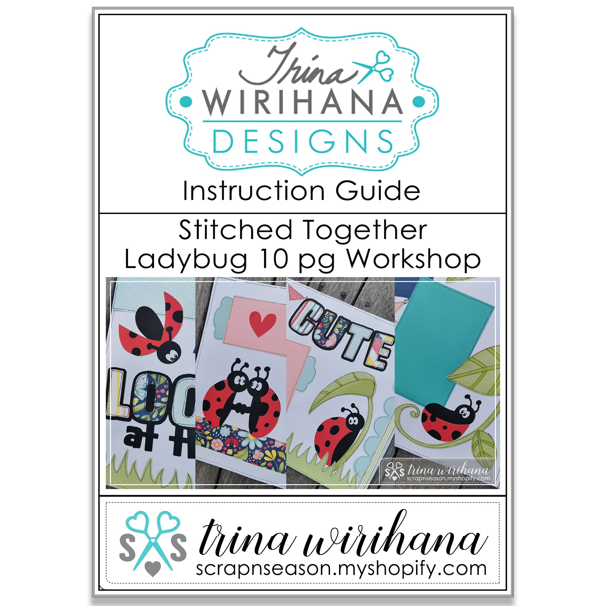 DL Scrapbook Workshop - Stitched Together Ladybug