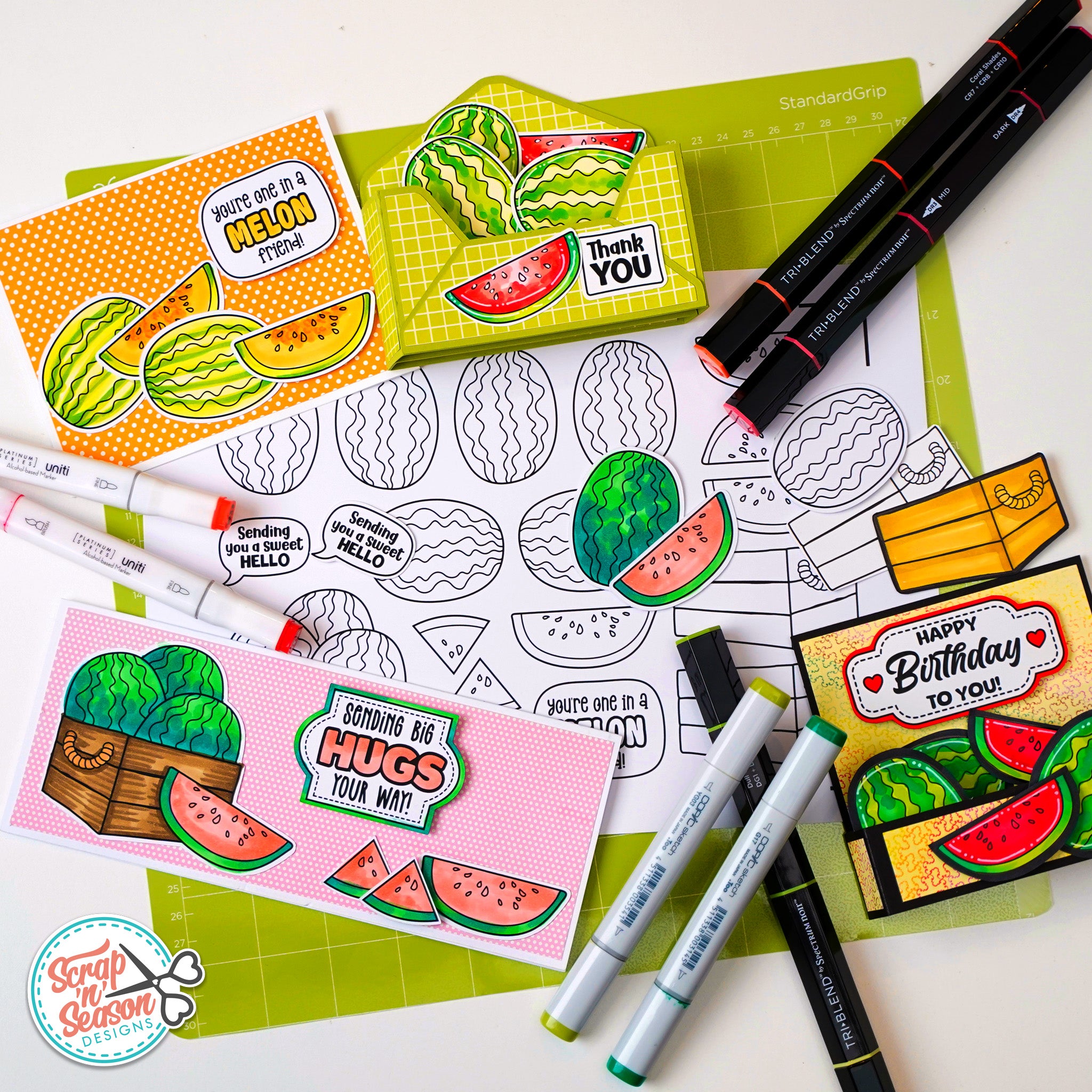 Print, Cut, and Colour - Watermelon Crate