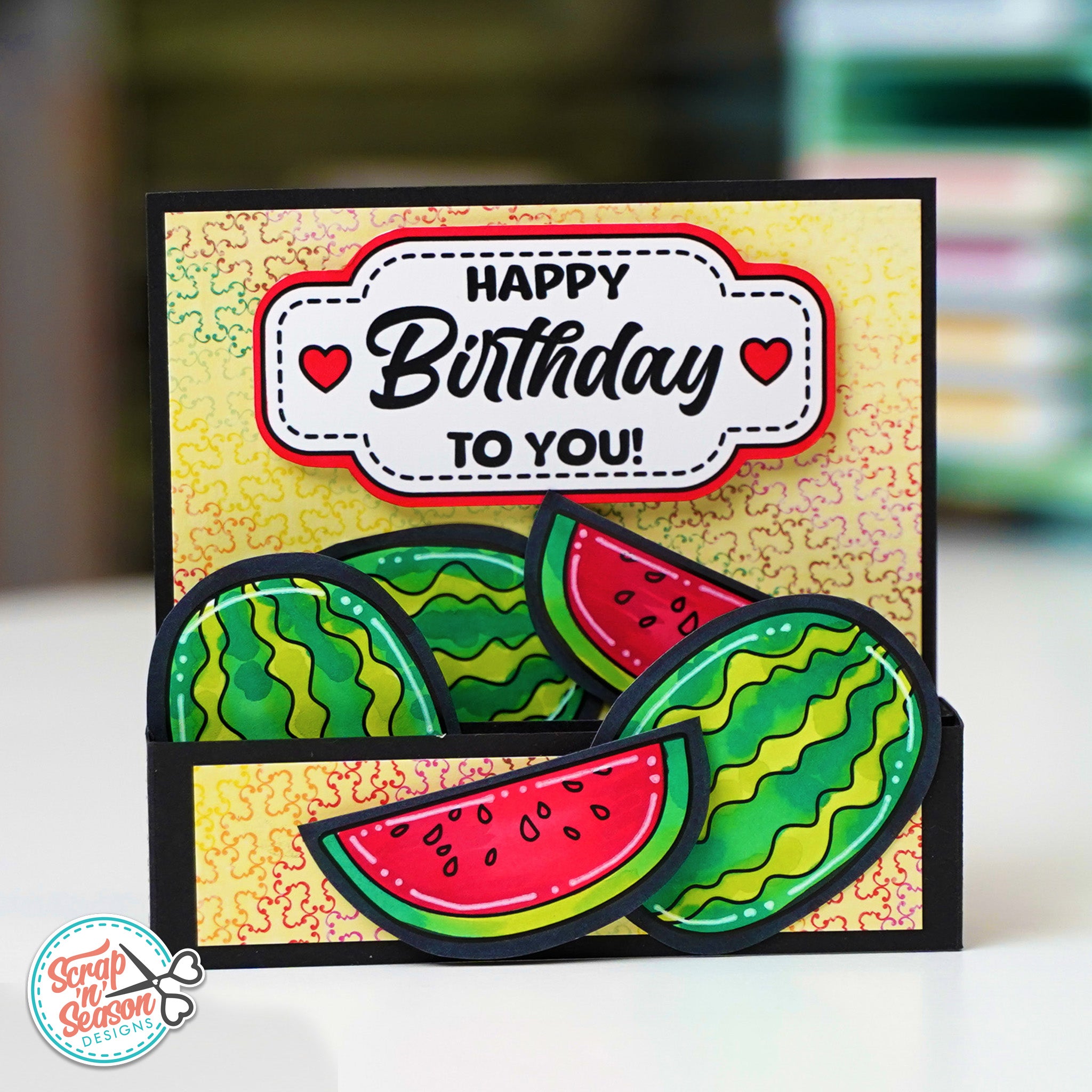 Print, Cut, and Colour - Watermelon Crate