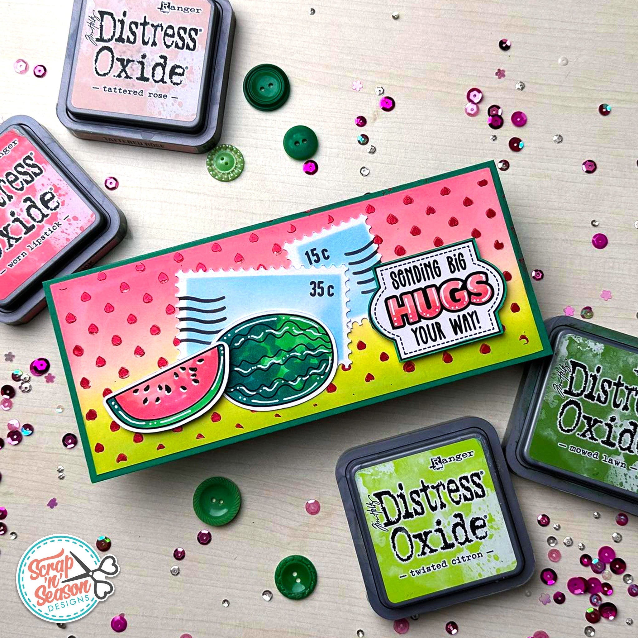 Print, Cut, and Colour - Watermelon Crate