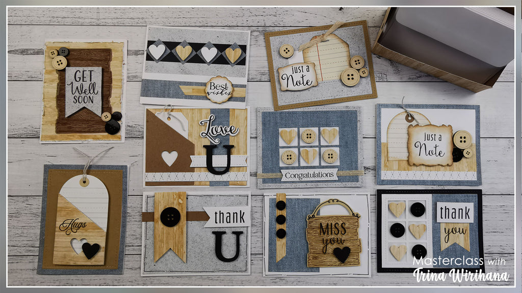Maker Class Guide - 10 Masculine Cards in Box