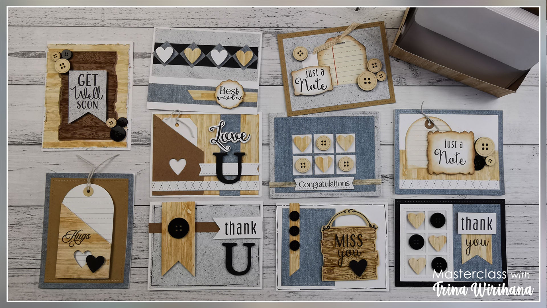 Maker Class Guide - 10 Masculine Cards in Box