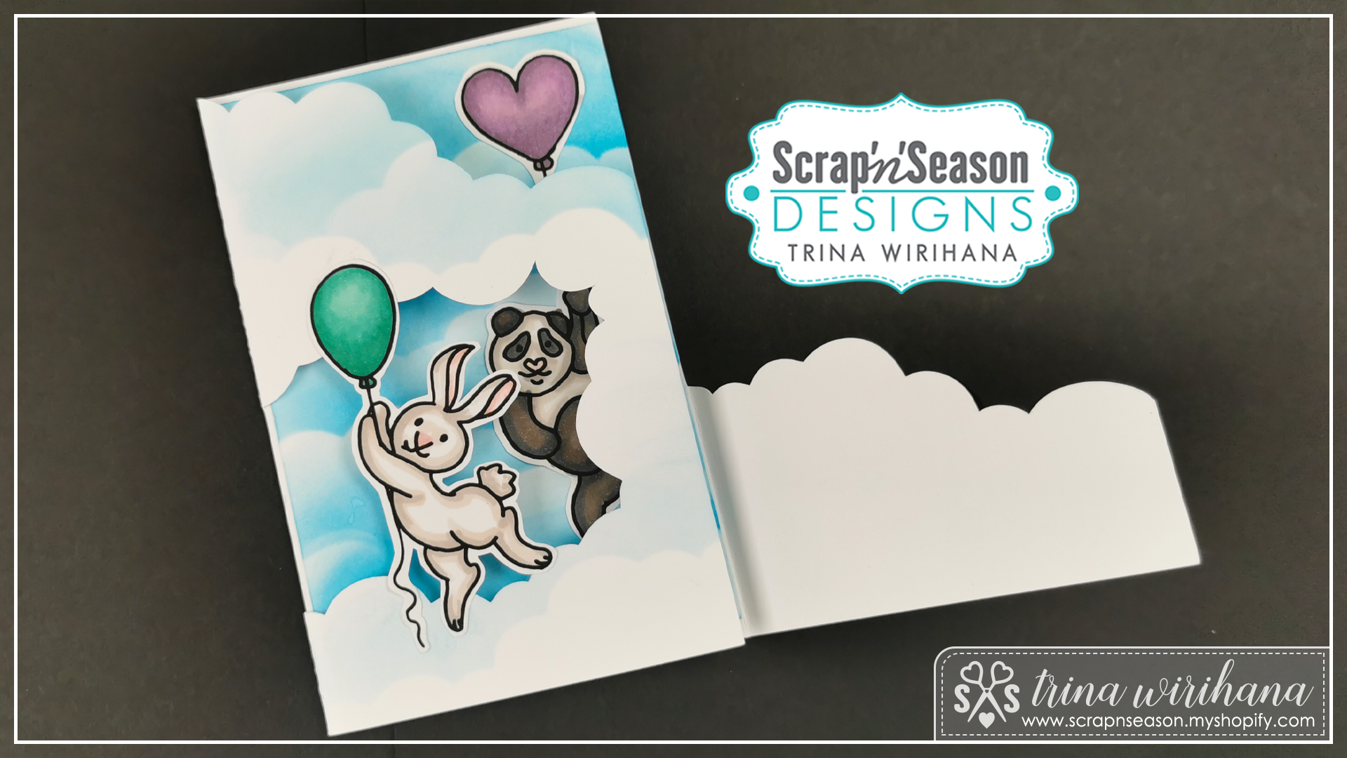 DL - 144. Trifold Mini Slim Card - Low Cloud