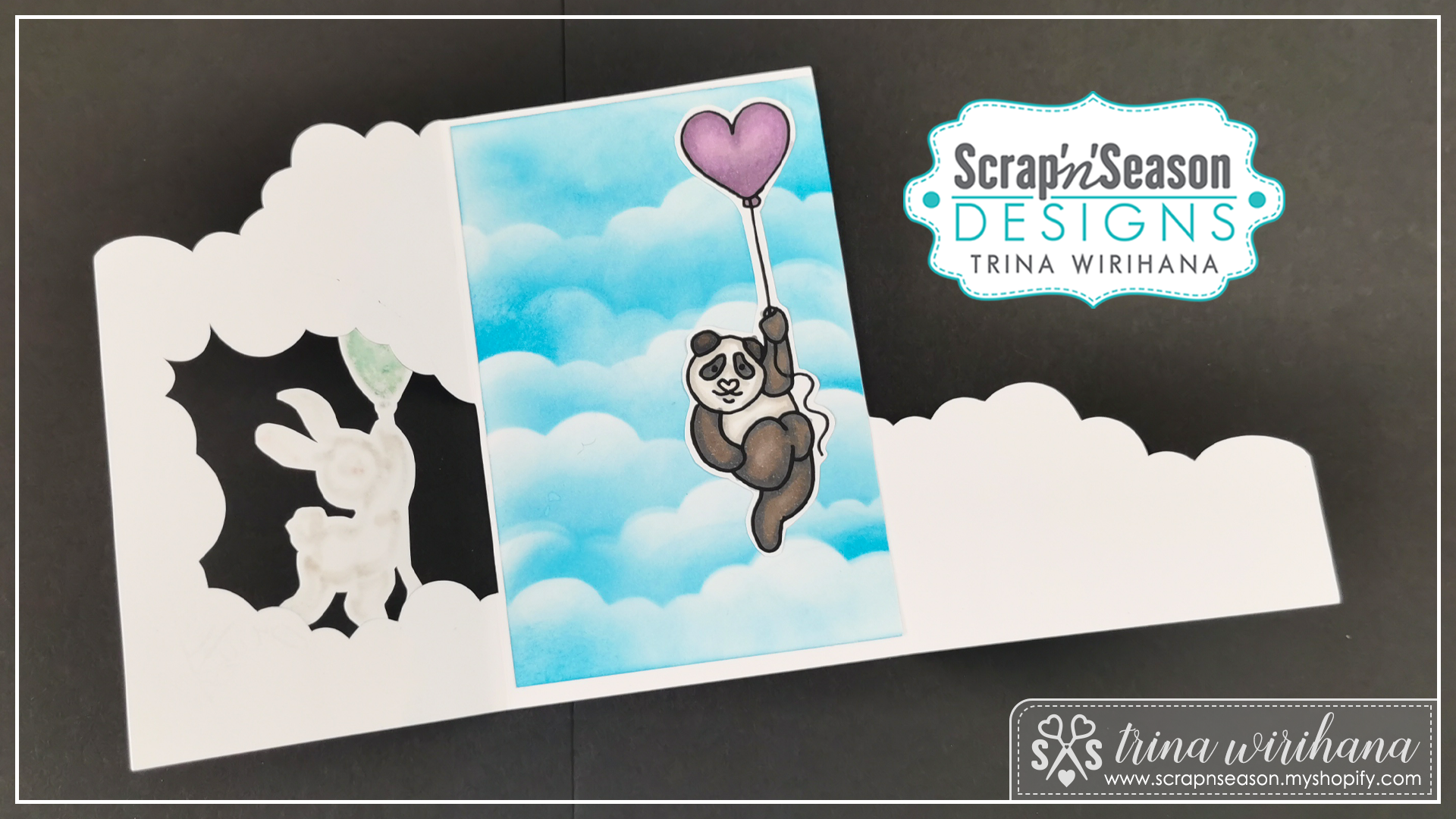 DL - 144. Trifold Mini Slim Card - Low Cloud