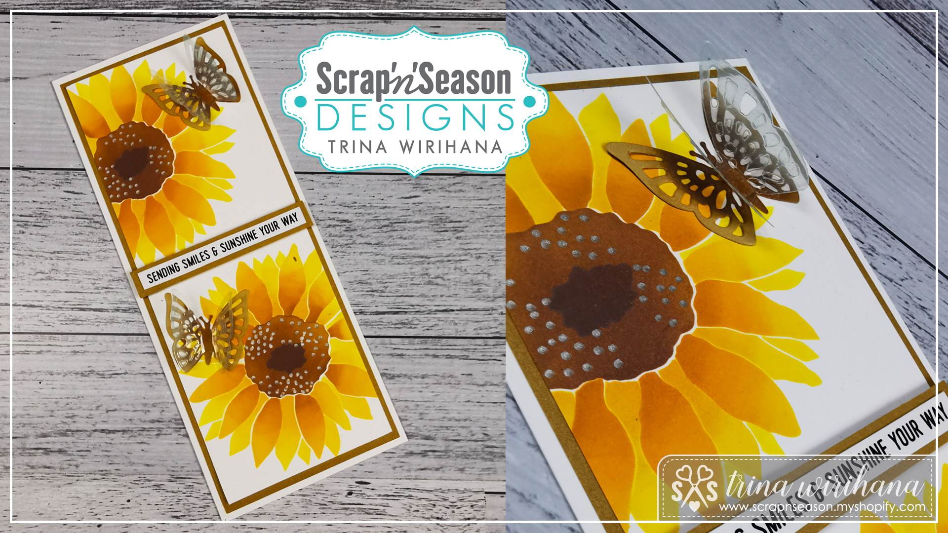 Digital Download - Layered Stencils - Sunflower Slimline