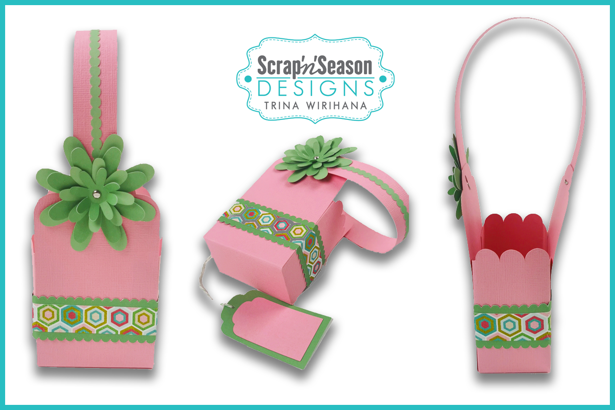 Digital Download - SVG - 3D Box - Daisy Basket