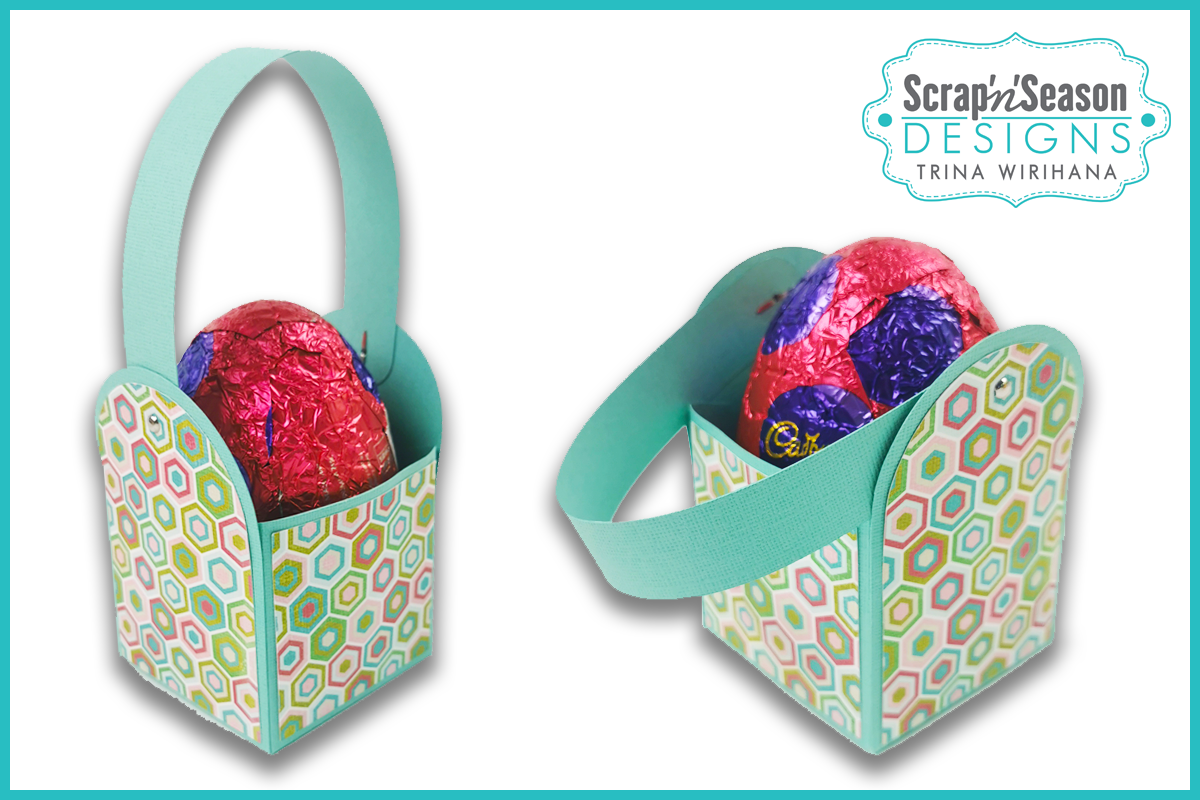 Digital Download - SVG - 3D Box - Easter Basket 4