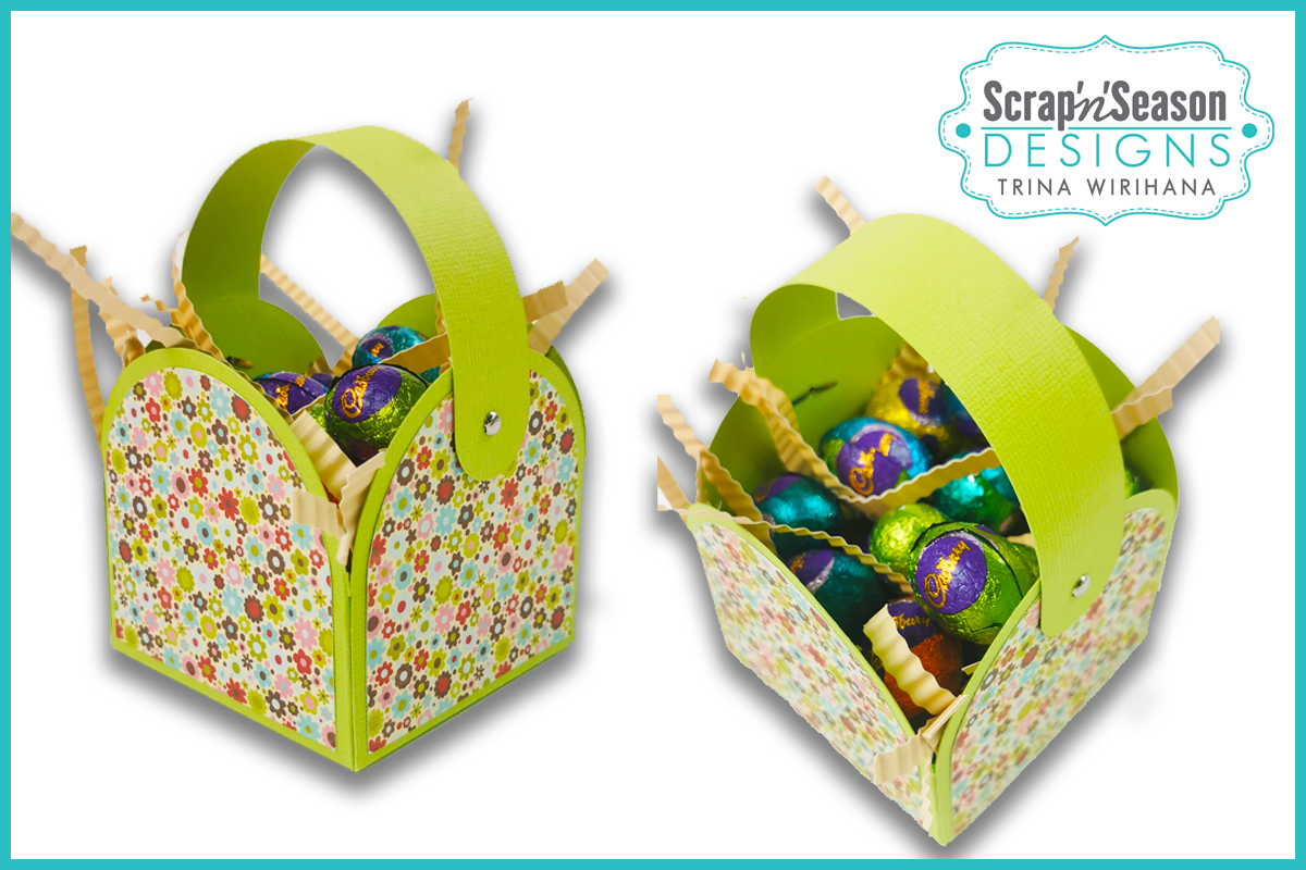 Digital Download - SVG - 3D Box - Easter Basket 5