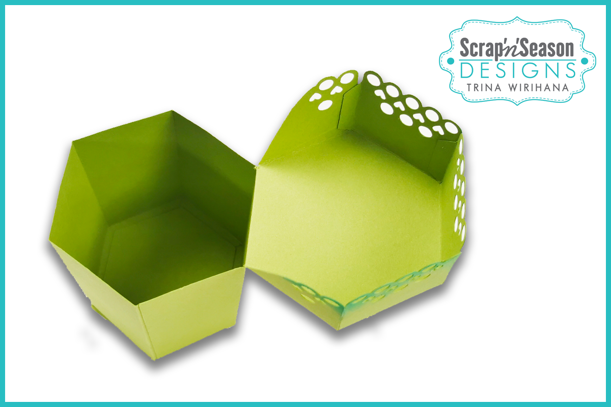 Digital Download - SVG - 3D Box - Hexagon Lace