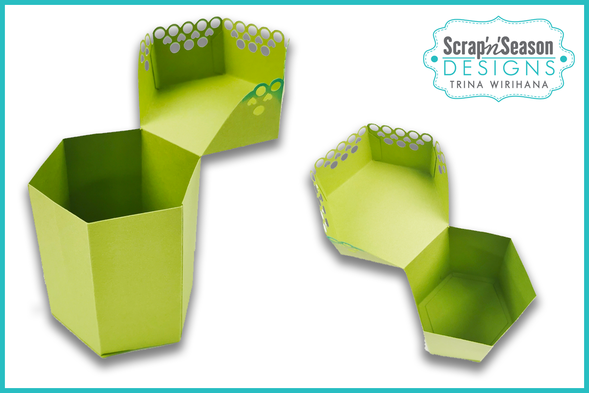 Digital Download - SVG - 3D Box - Hexagon Lace