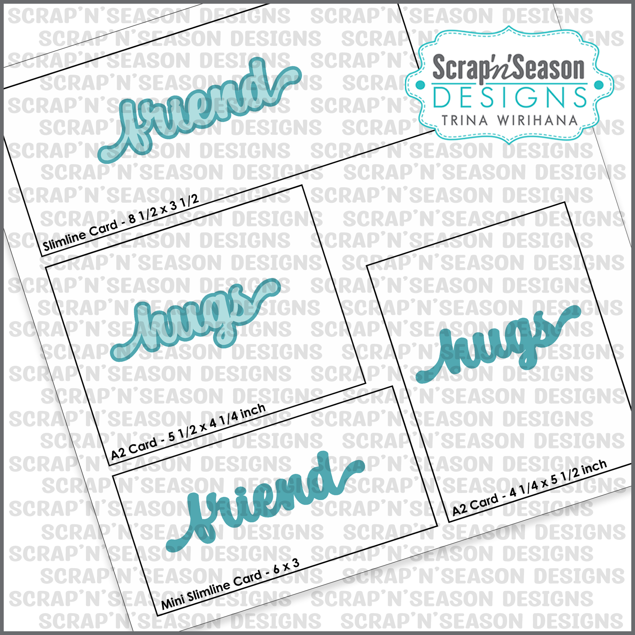 Digital Download - SVG - Trina's Fave Greetings 1