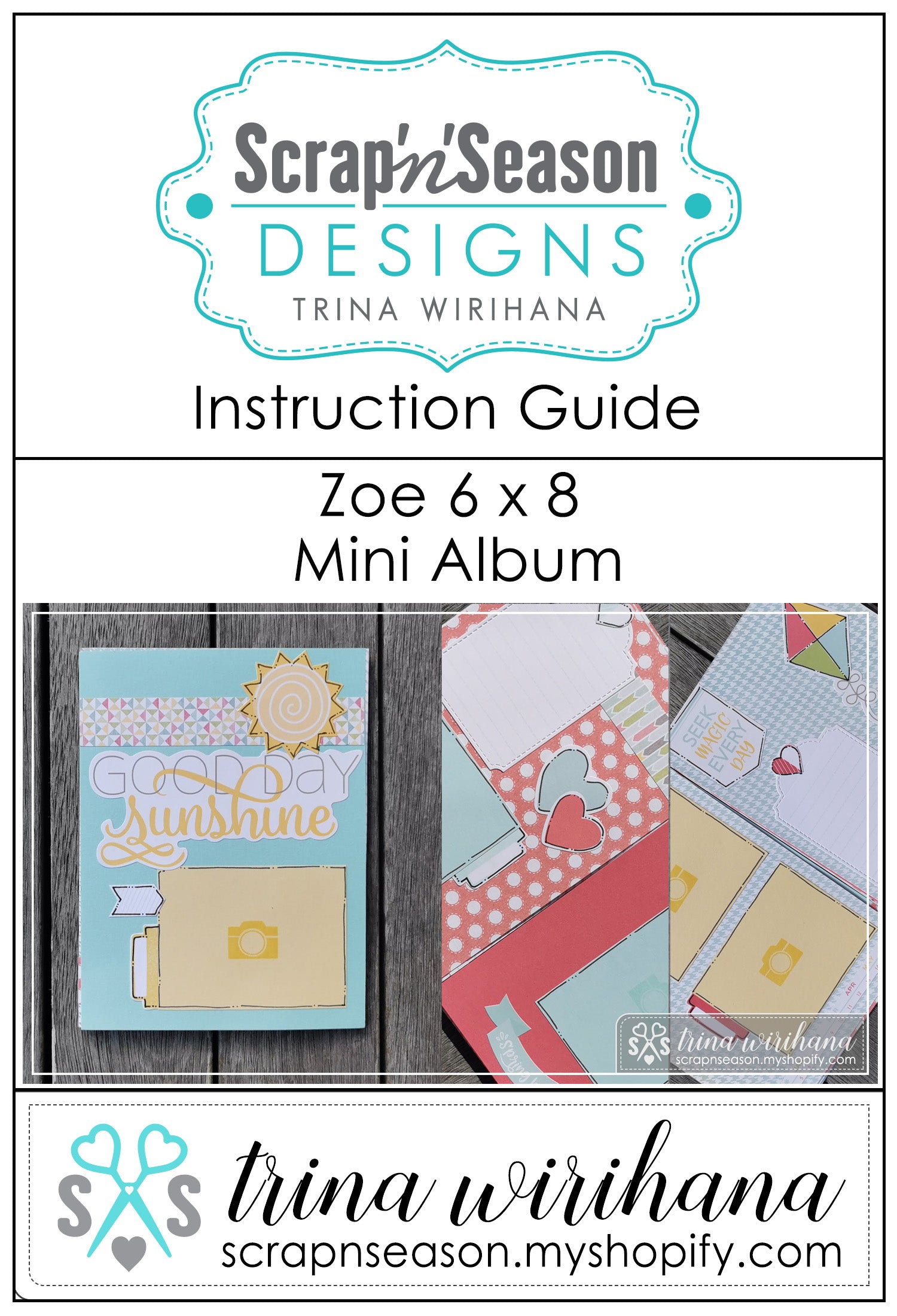 Digital Download - Instruction Guide - Zoe 6 x 8 Mini Album