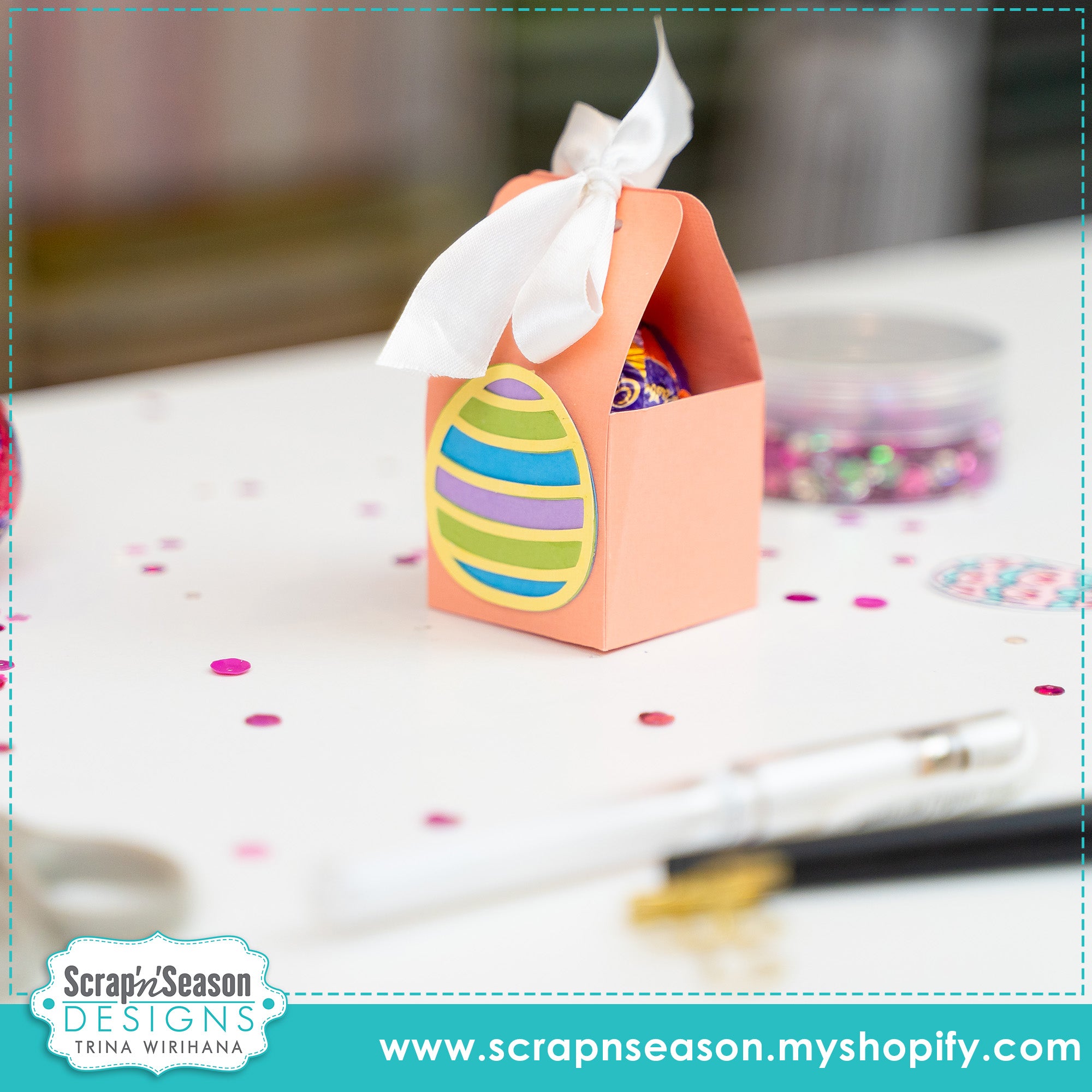 Digital Download - SVG - 3D Box - Easter Basket 9