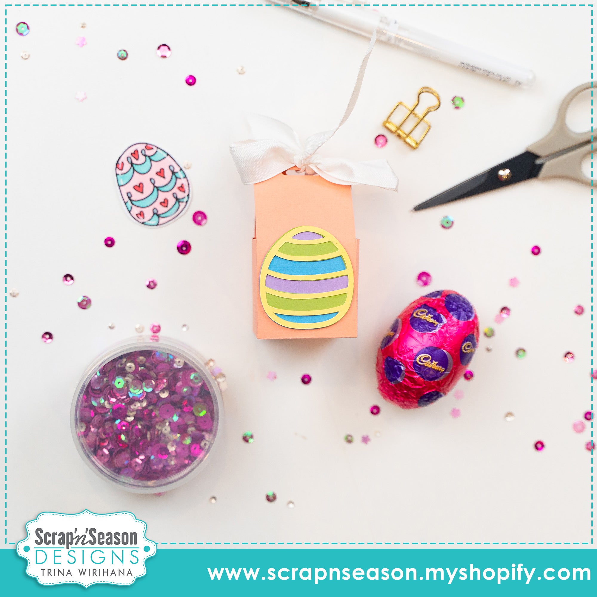 Digital Download - SVG - 3D Box - Easter Basket 9