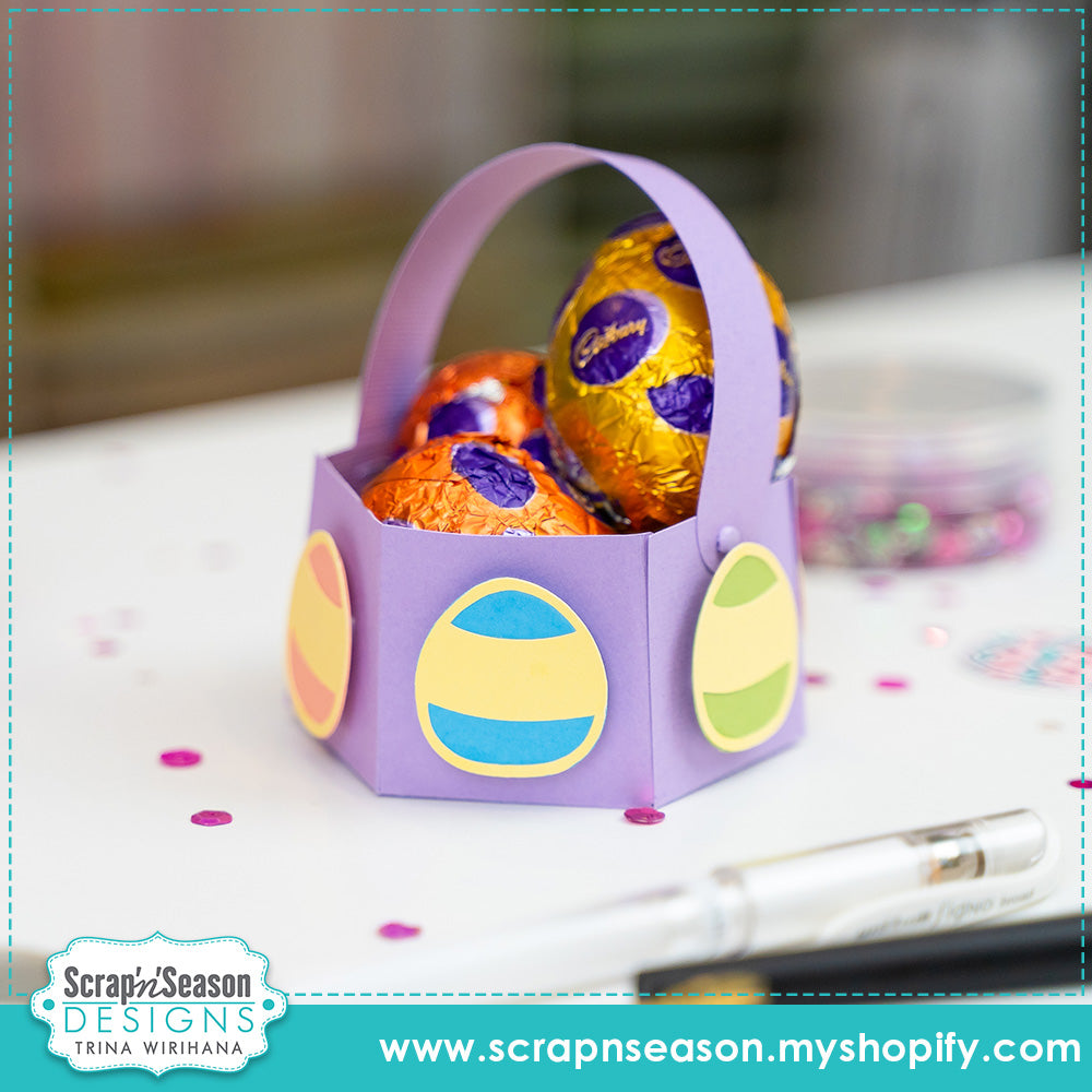 Digital Download - SVG - 3D Box - Easter Basket 11