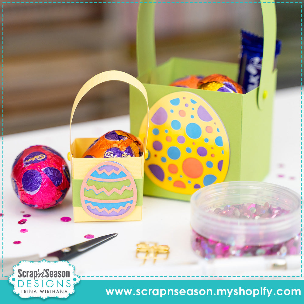 Digital Download - SVG - 3D Box - Easter Basket 8