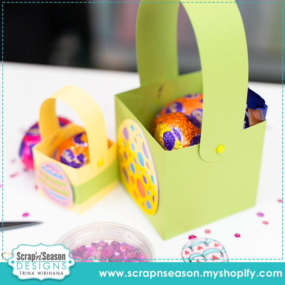 Digital Download - SVG - 3D Box - Easter Basket 8