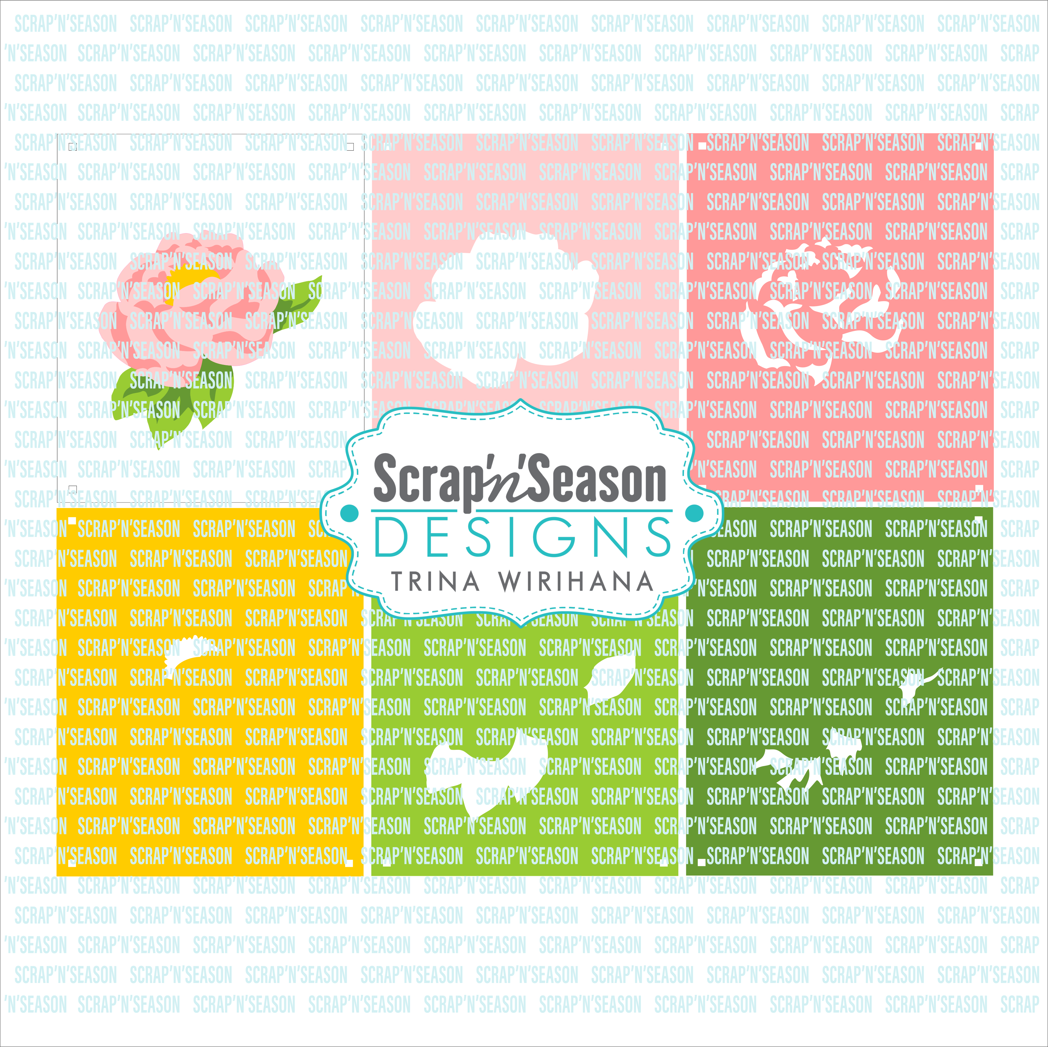 Digital Download - Layered Stencils - Peony