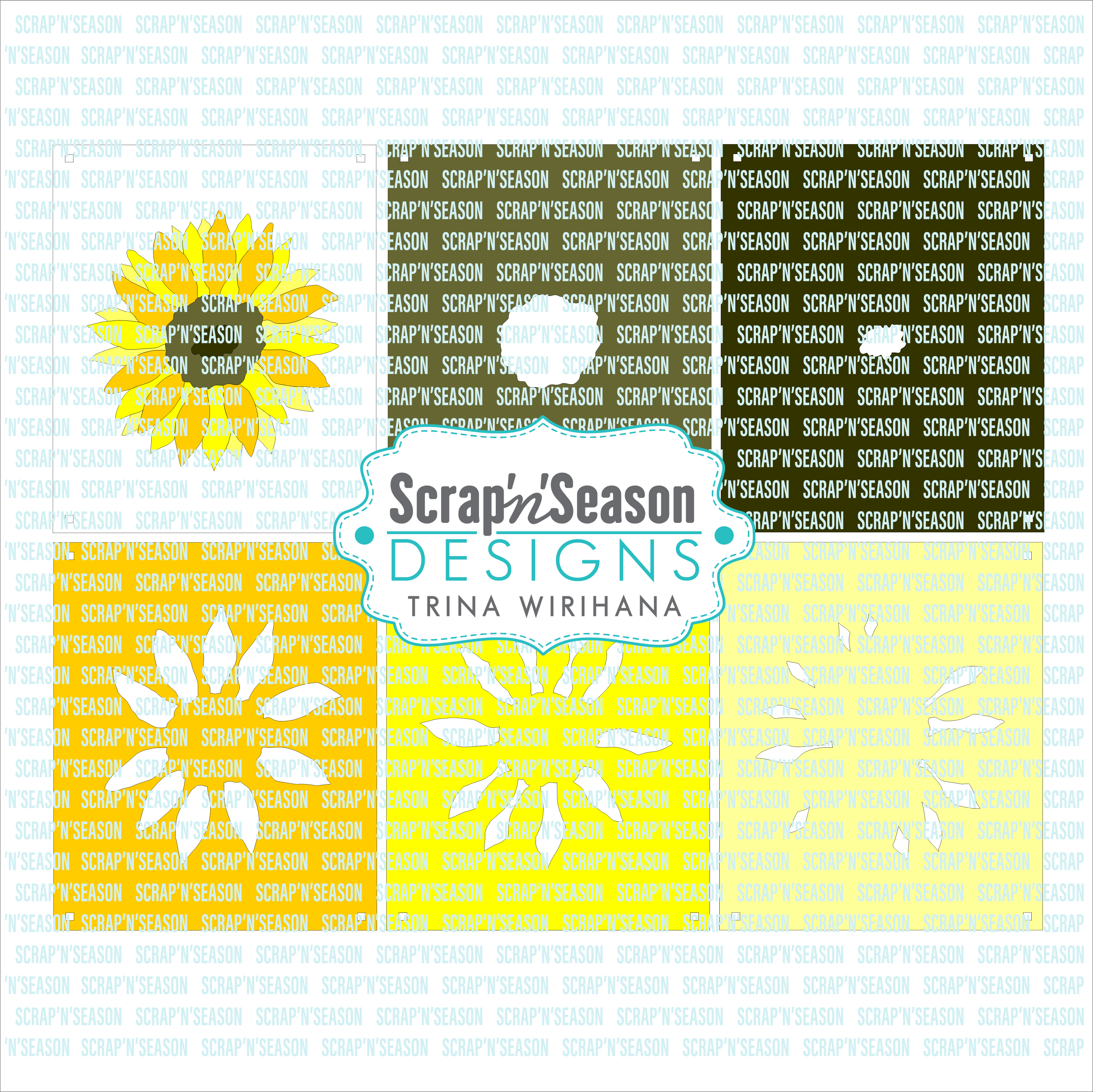 Digital Download - Layered Stencils - Sunflower
