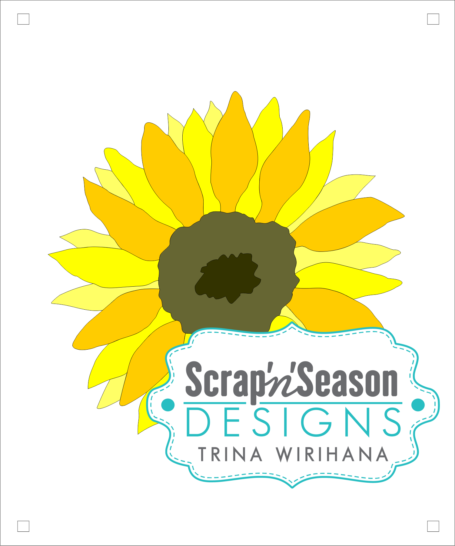 Digital Download - Layered Stencils - Sunflower