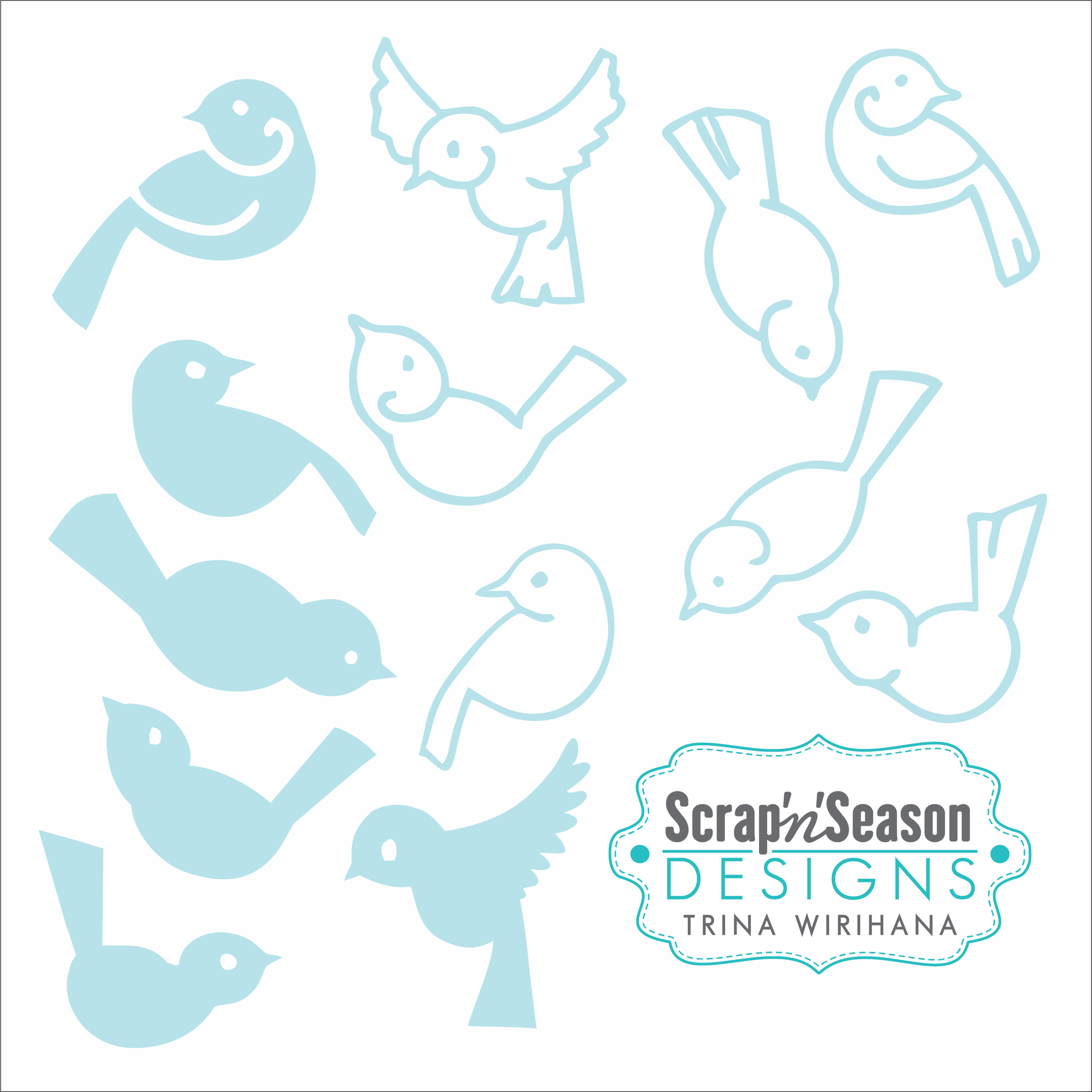 Digital Download - SVG Mini Collection - Birds 1