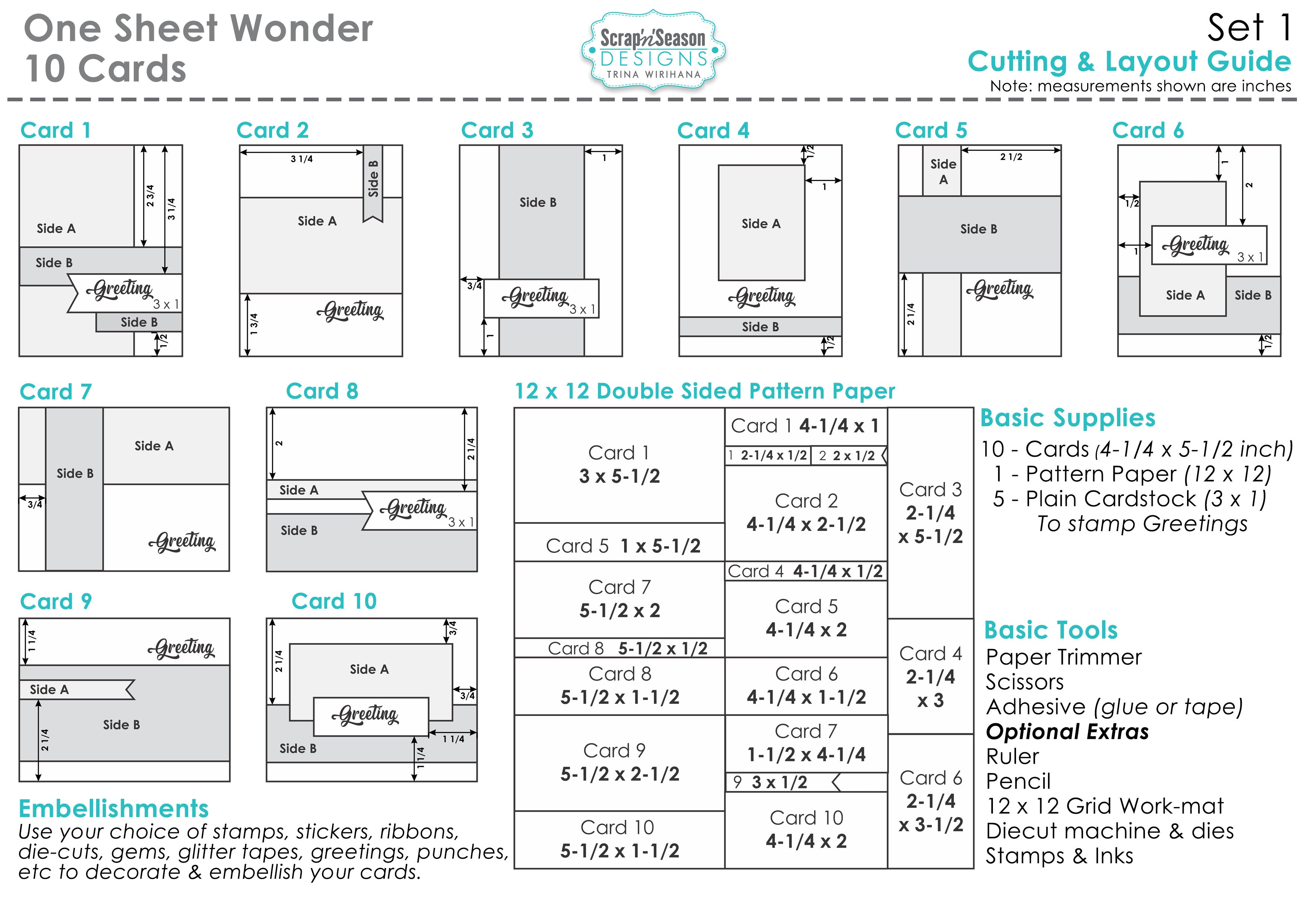 One Sheet Wonder - Set 1 (10 Cards)