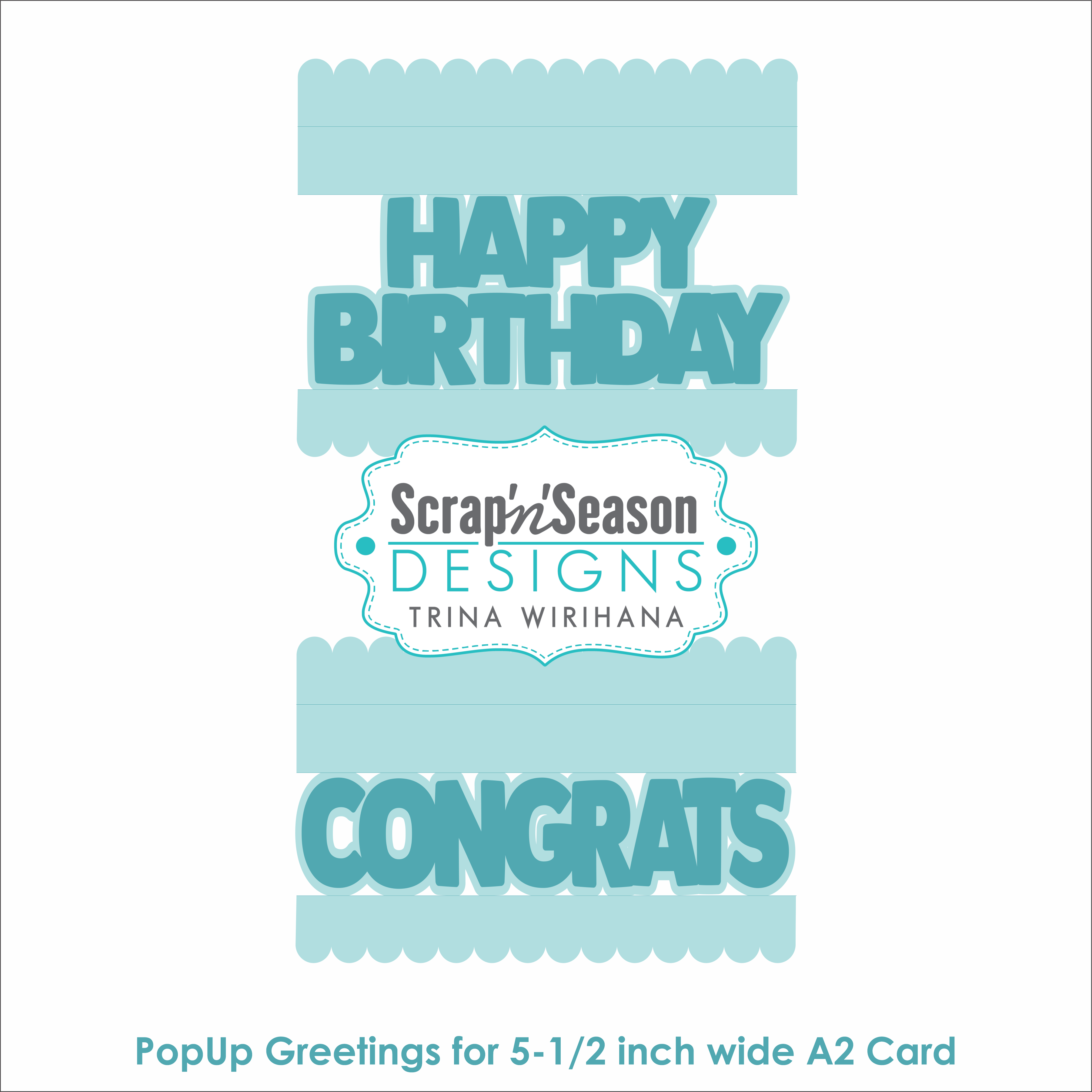 DL - PopUp Greetings - Layered A2 - Happy Birthday