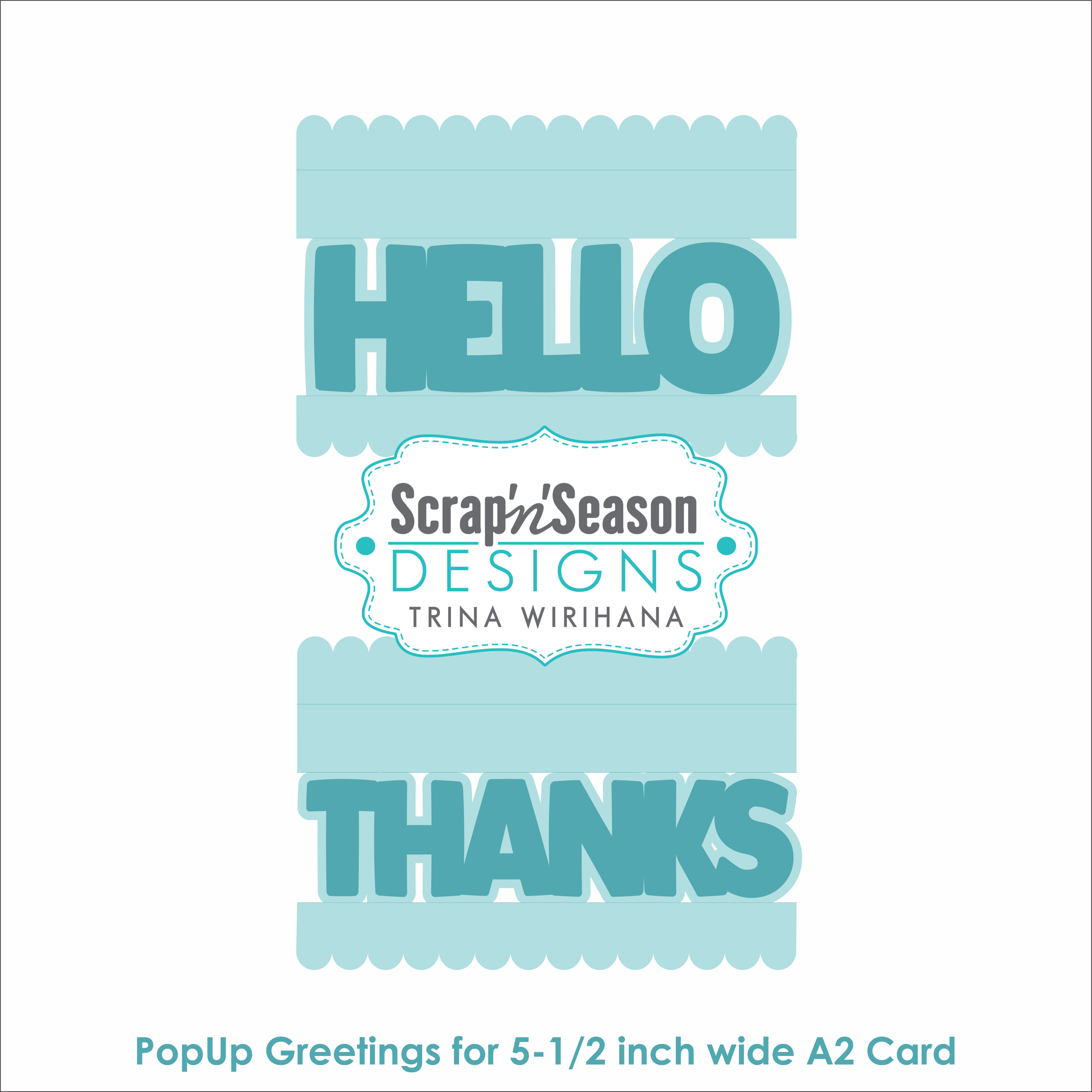 DL - PopUp Greetings - Layered A2 - Hello Thanks