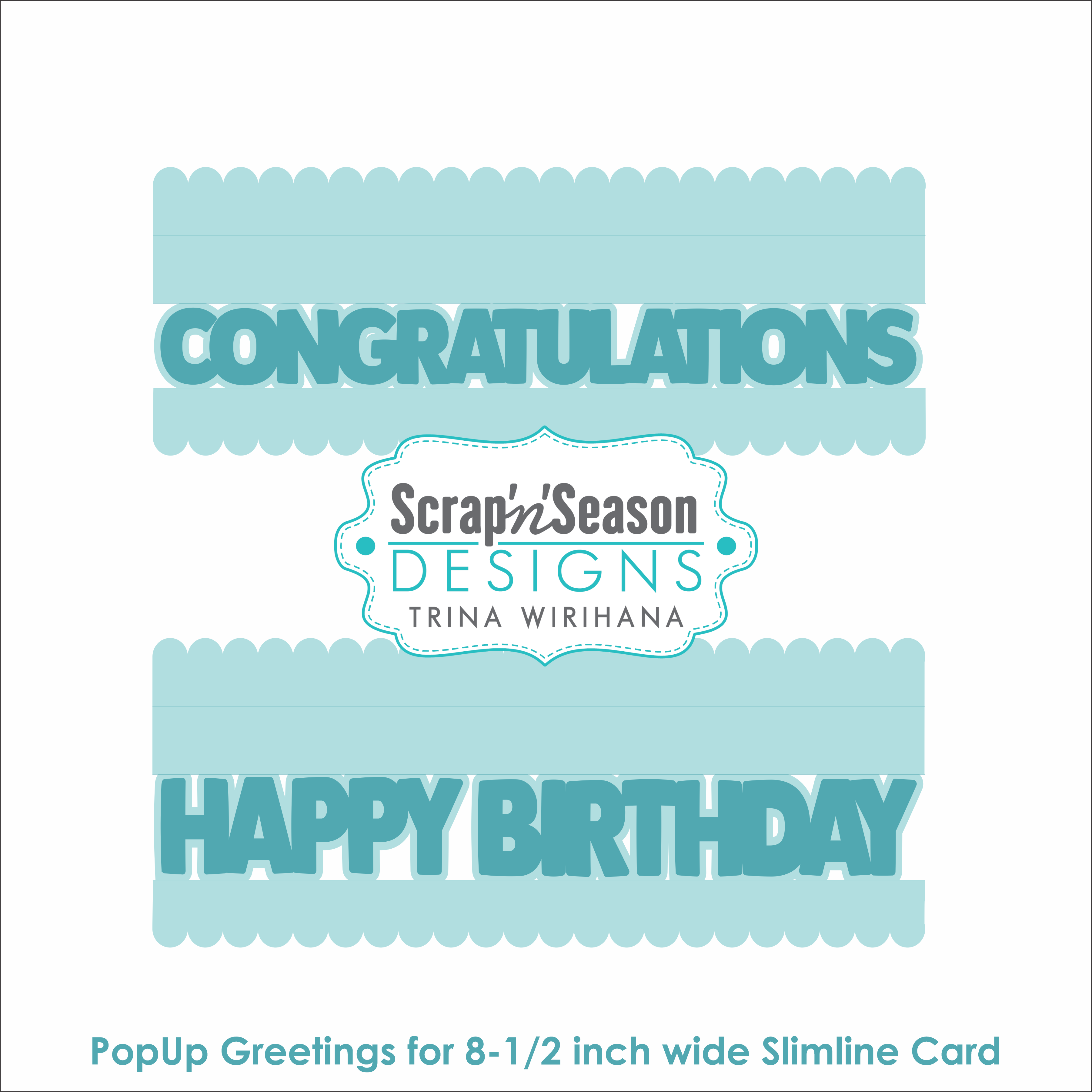 DL - PopUp Greetings - Layered Slimline - Congratulations