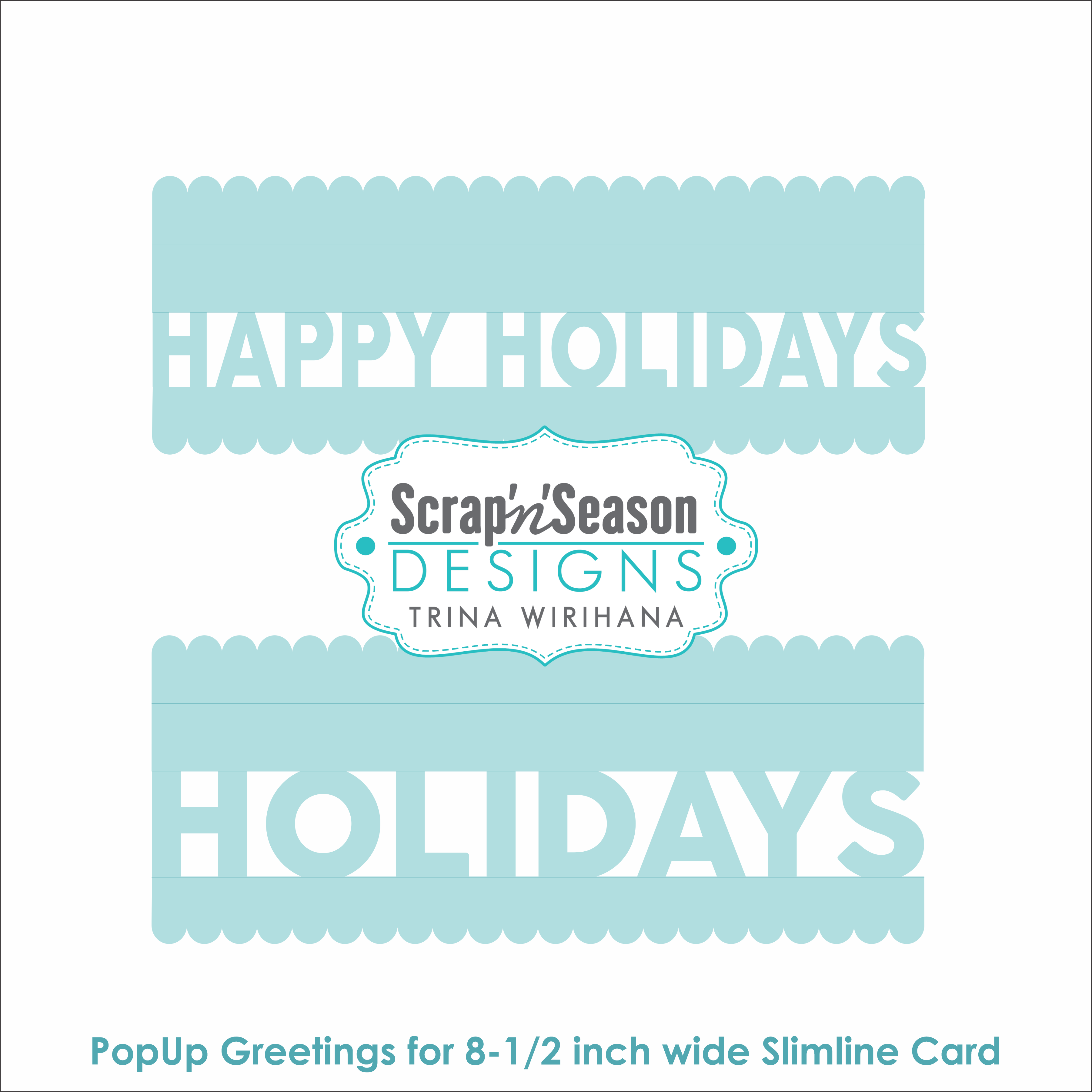 DL - PopUp Greetings - Slim - Happy Holidays