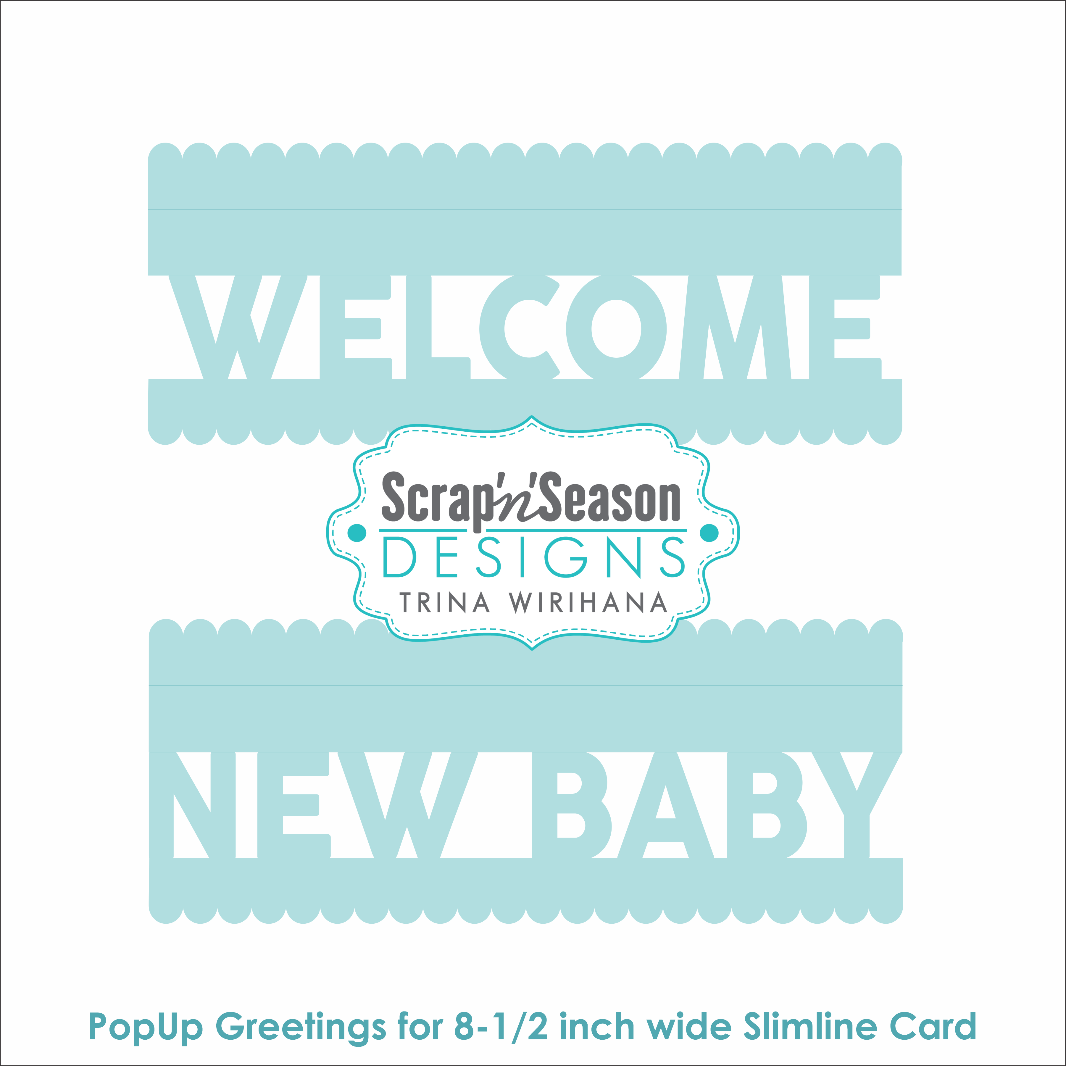 DL - PopUp Greetings - Slim - Welcome New Baby