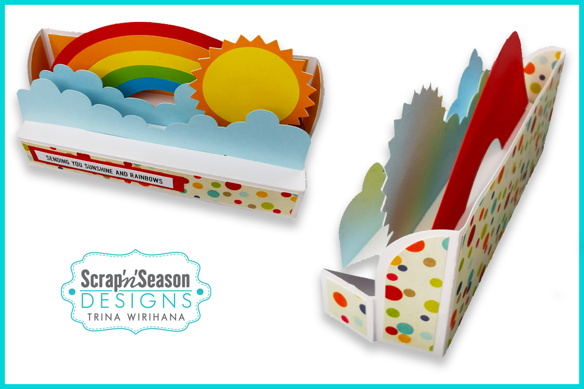 085. Slimline Popup Stage Card - Rainbow